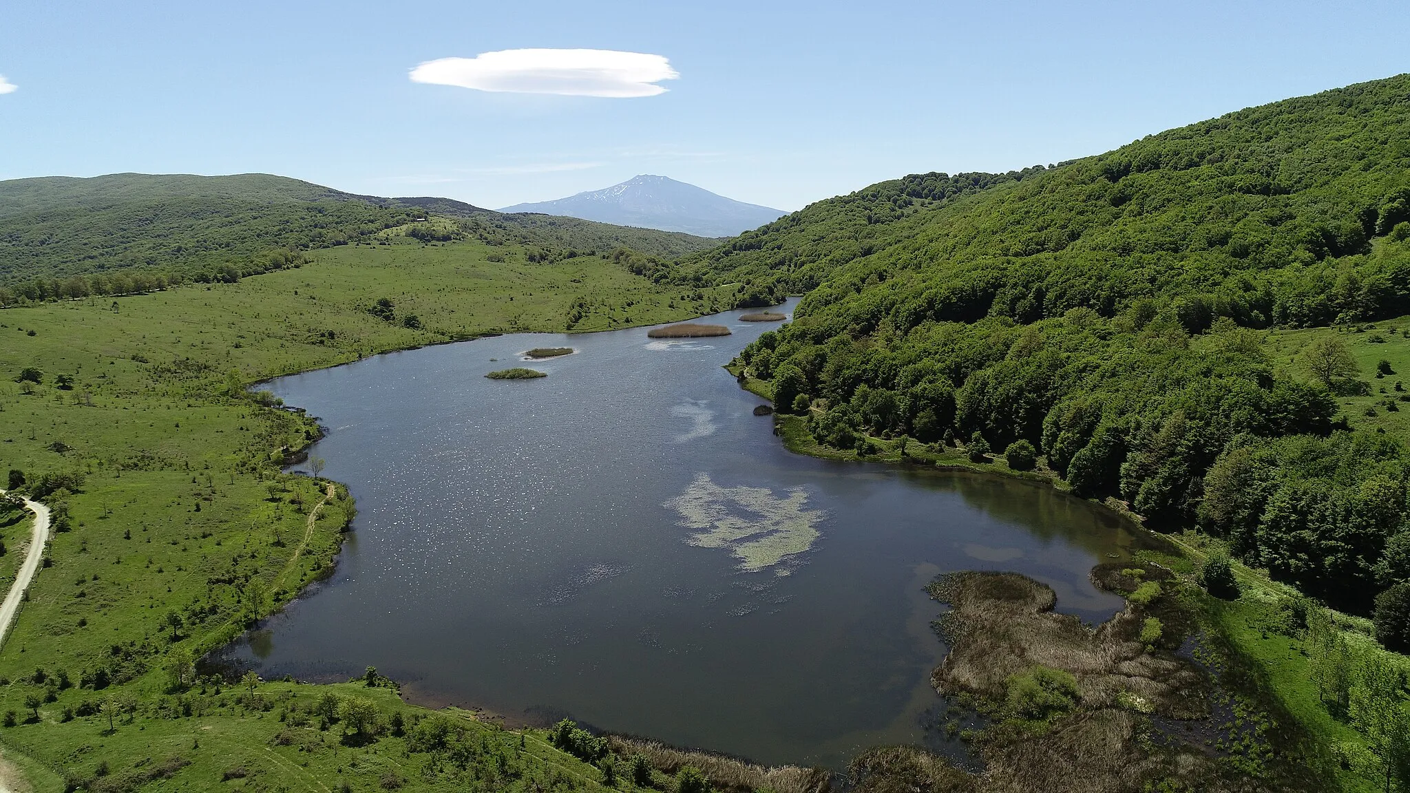 Photo showing: Il Lago Biviere fotografato con drone