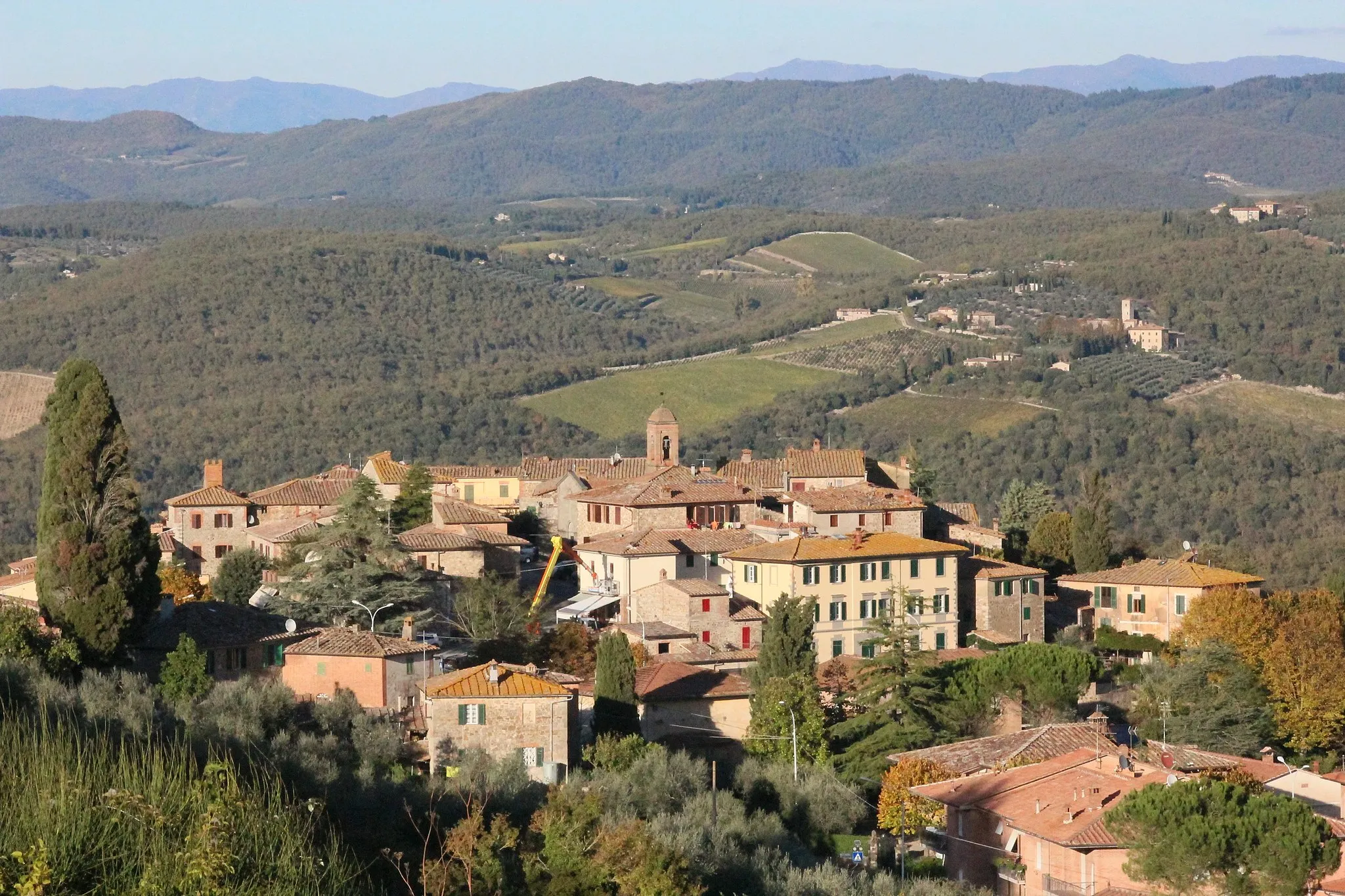 Photo showing: Panorama of Vagliagli, hamlet of Castelnuovo Berardenga, Chianti, Province of Siena, Tuscany, Italy
