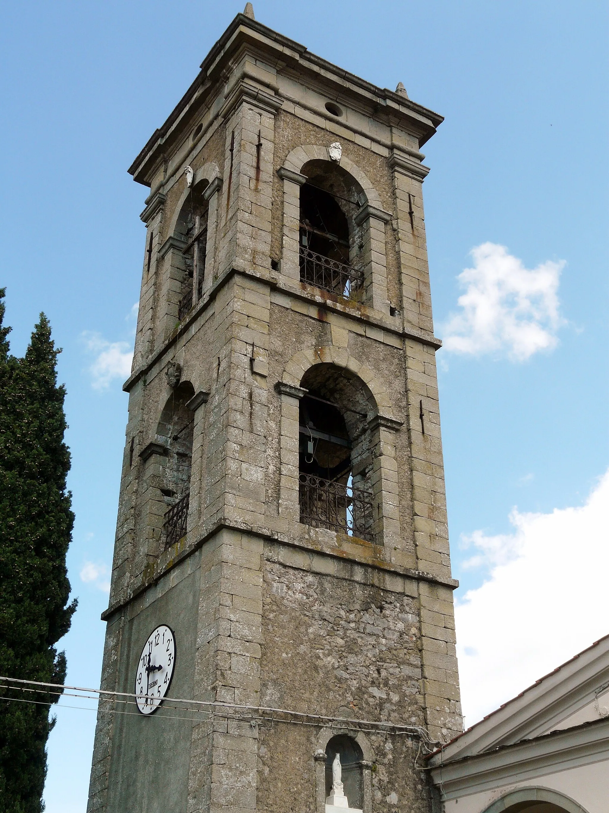 Photo showing: Campanile della chiesa di Sant'Andrea, Ugliancaldo (Casola in Lunigiana), Toscana, Italia
