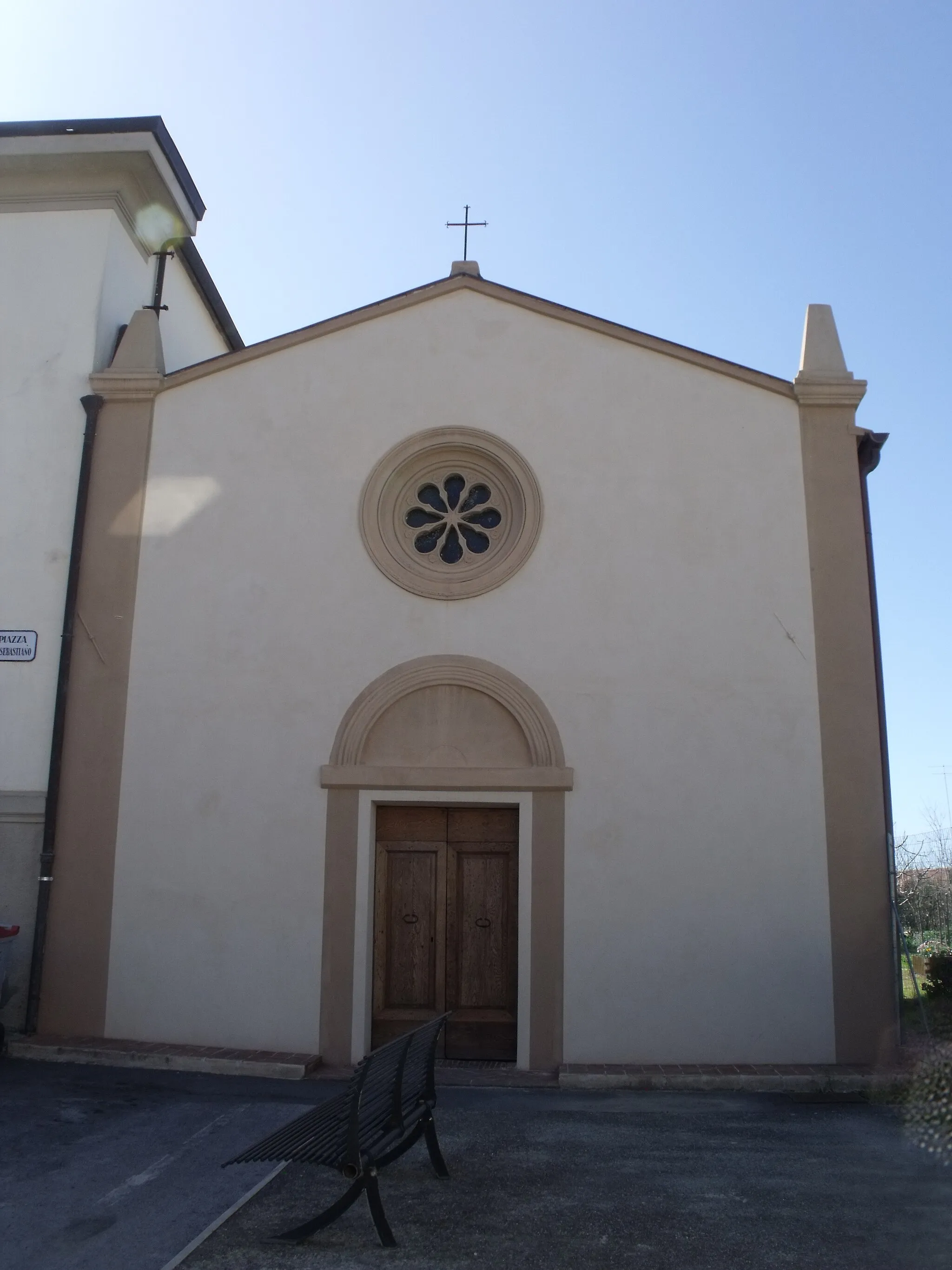 Photo showing: Church of San Sebastiano in Istia d’Ombrone, hamlet of Grosseto, Maremma, Province of Grosseto, Tuscany, Italy