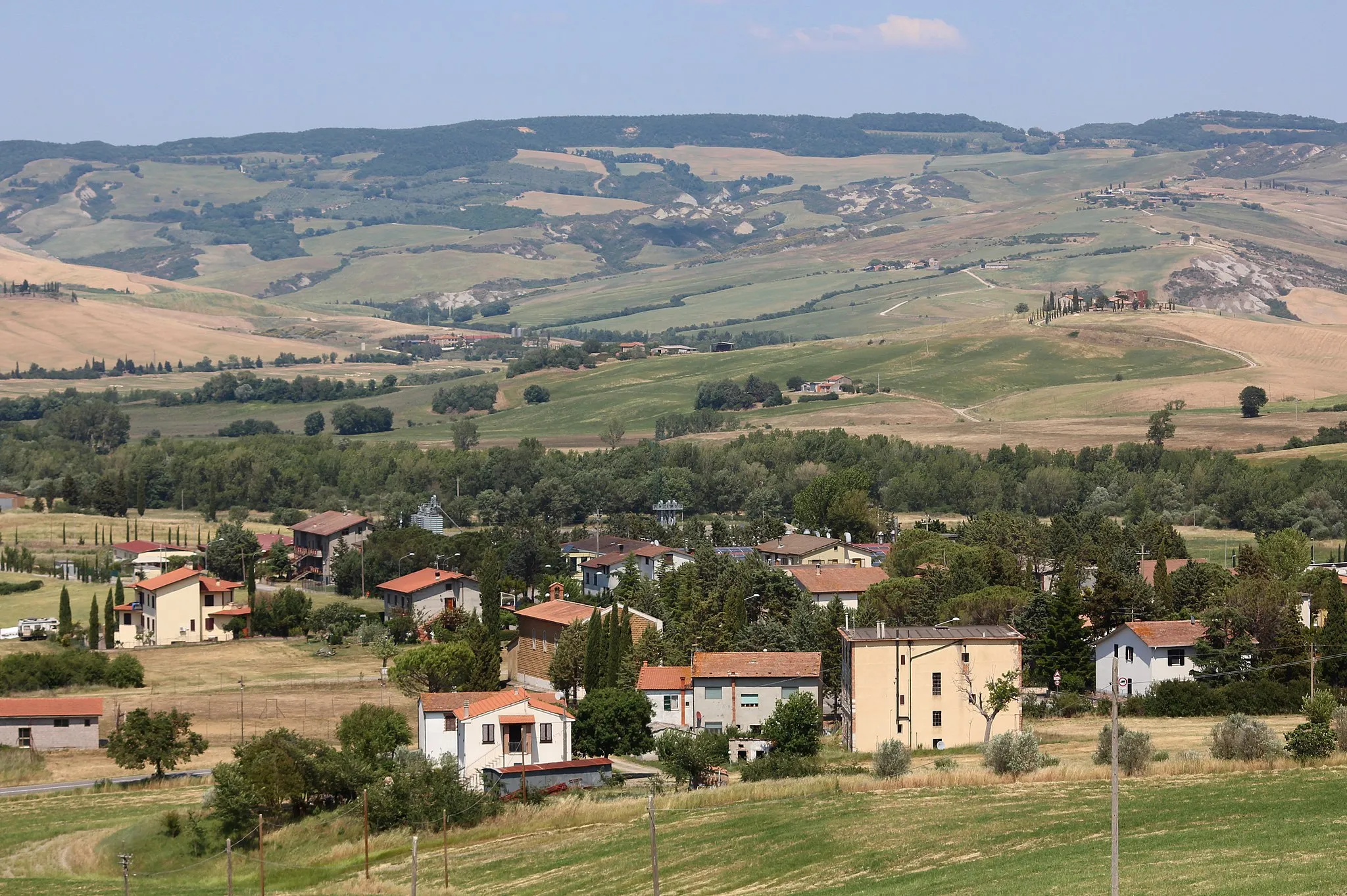 Photo showing: Panorama of Gallina, hamlet of Castiglione d'Orcia, Val d'Orcia, Province of Siena, Tuscany, Italy