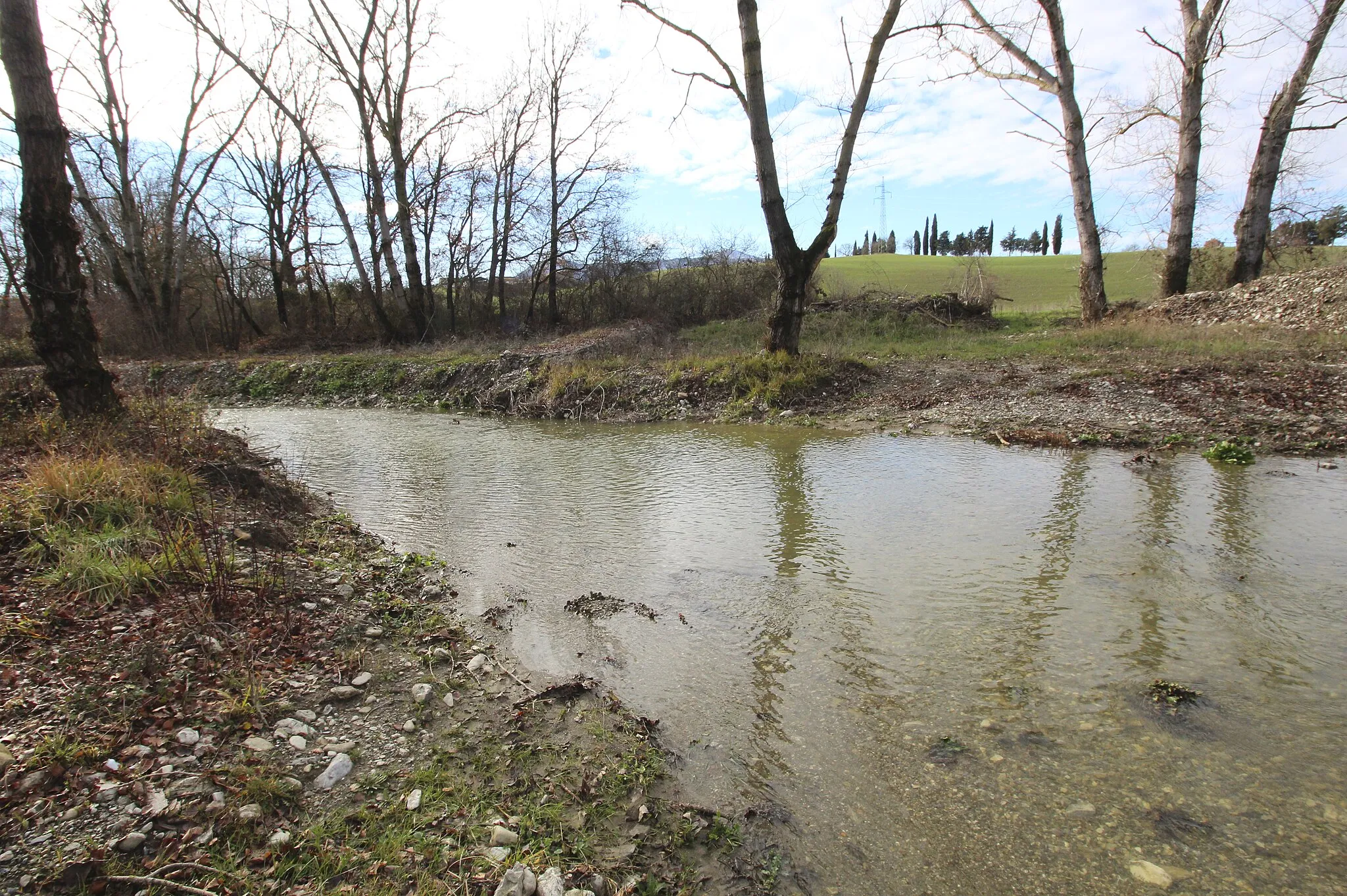 Photo showing: Vellora River near Gallina and Le Briccole, Castiglione d'Orcia, Val d'Orcia, Province of Siena, Tuscany, Italy