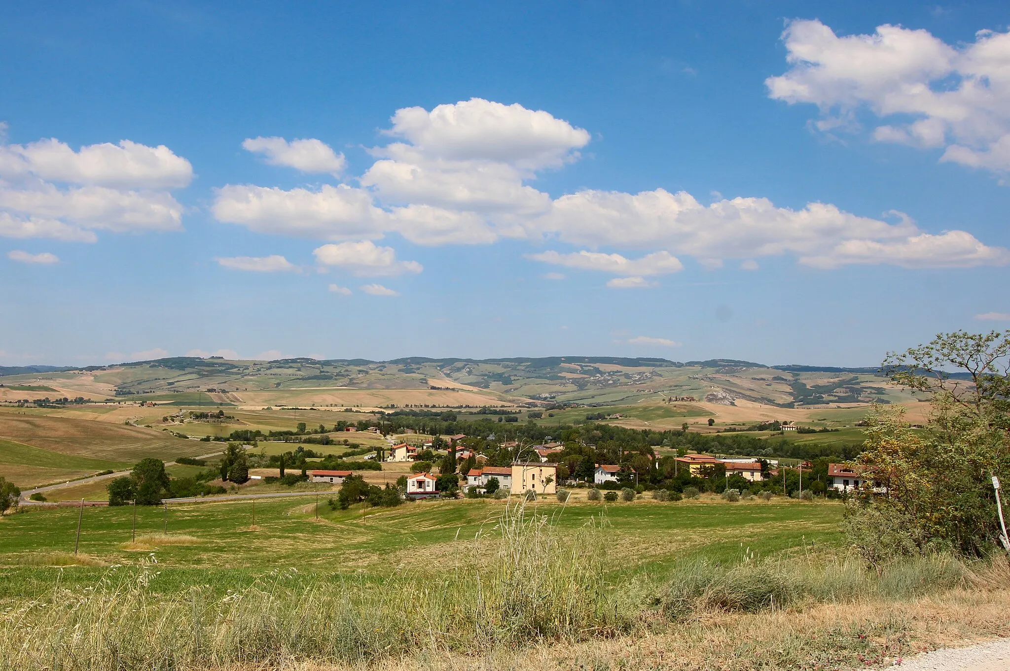 Photo showing: Panorama of Gallina, hamlet of Castiglione d'Orcia, Val d'Orcia, Province of Siena, Tuscany, Italy