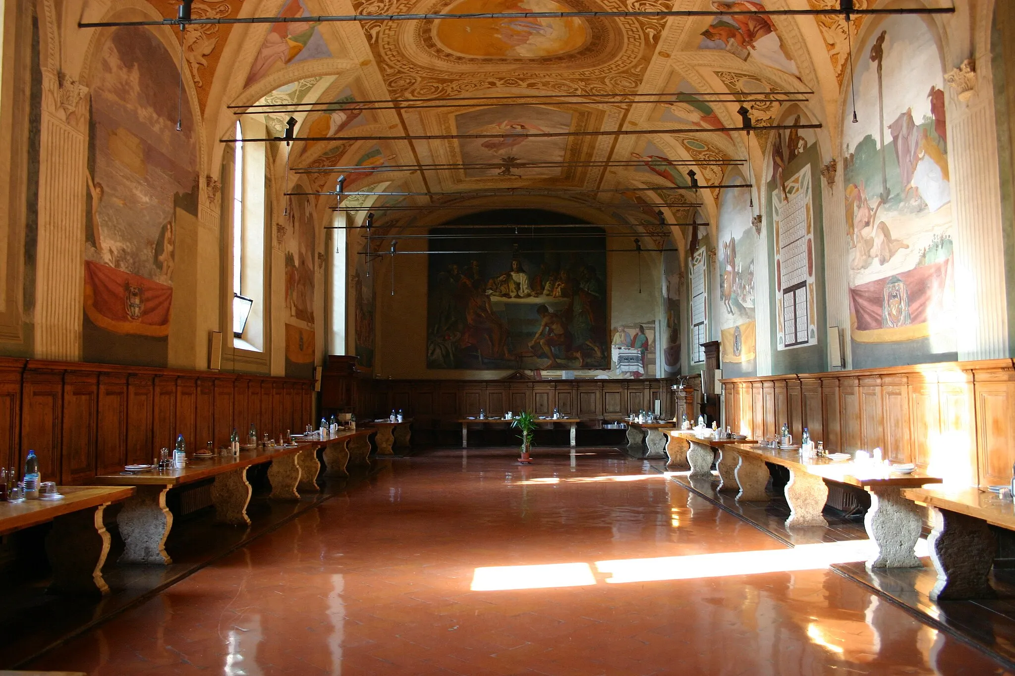 Photo showing: Abbazia territoriale di Monte Oliveto Maggiore - Refettorio.