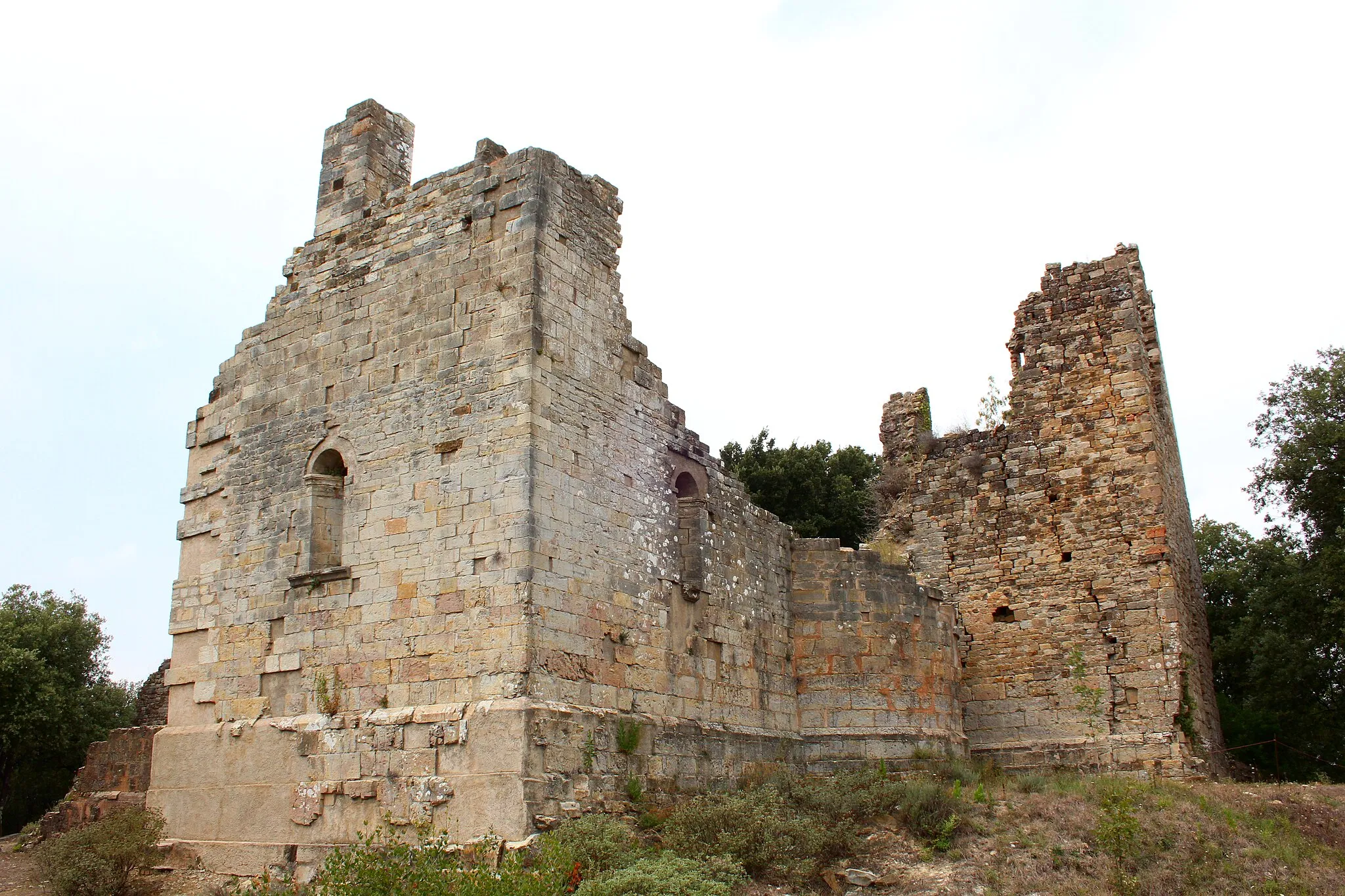 Photo showing: church and monastery ruin San Pietro in Palazzuolo, Poggia a Badia, Monteverdi Marittimo, Province of Pisa, Tuscany, Italy