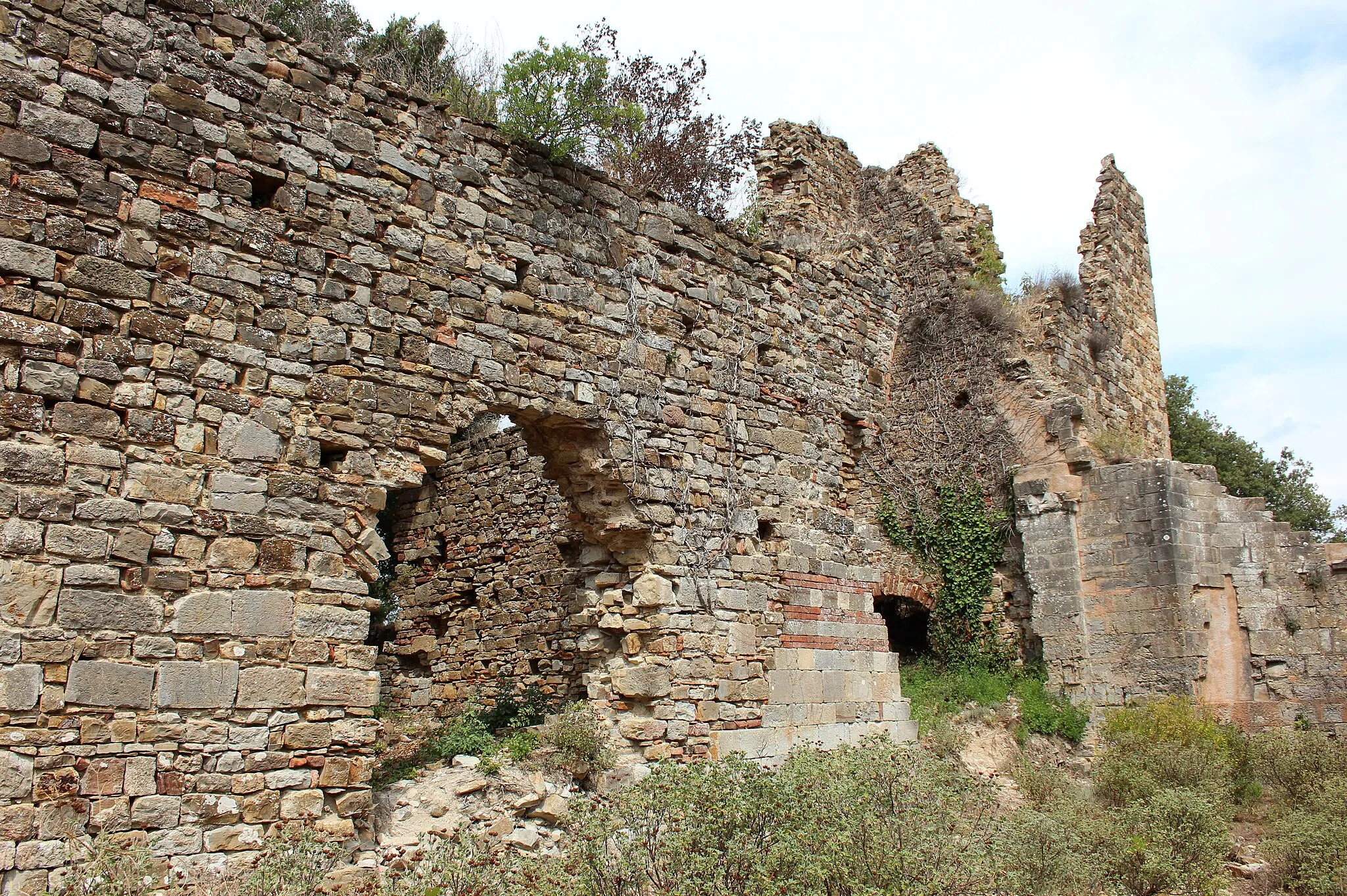 Photo showing: church and monastery ruin San Pietro in Palazzuolo, Poggia a Badia, Monteverdi Marittimo, Province of Pisa, Tuscany, Italy