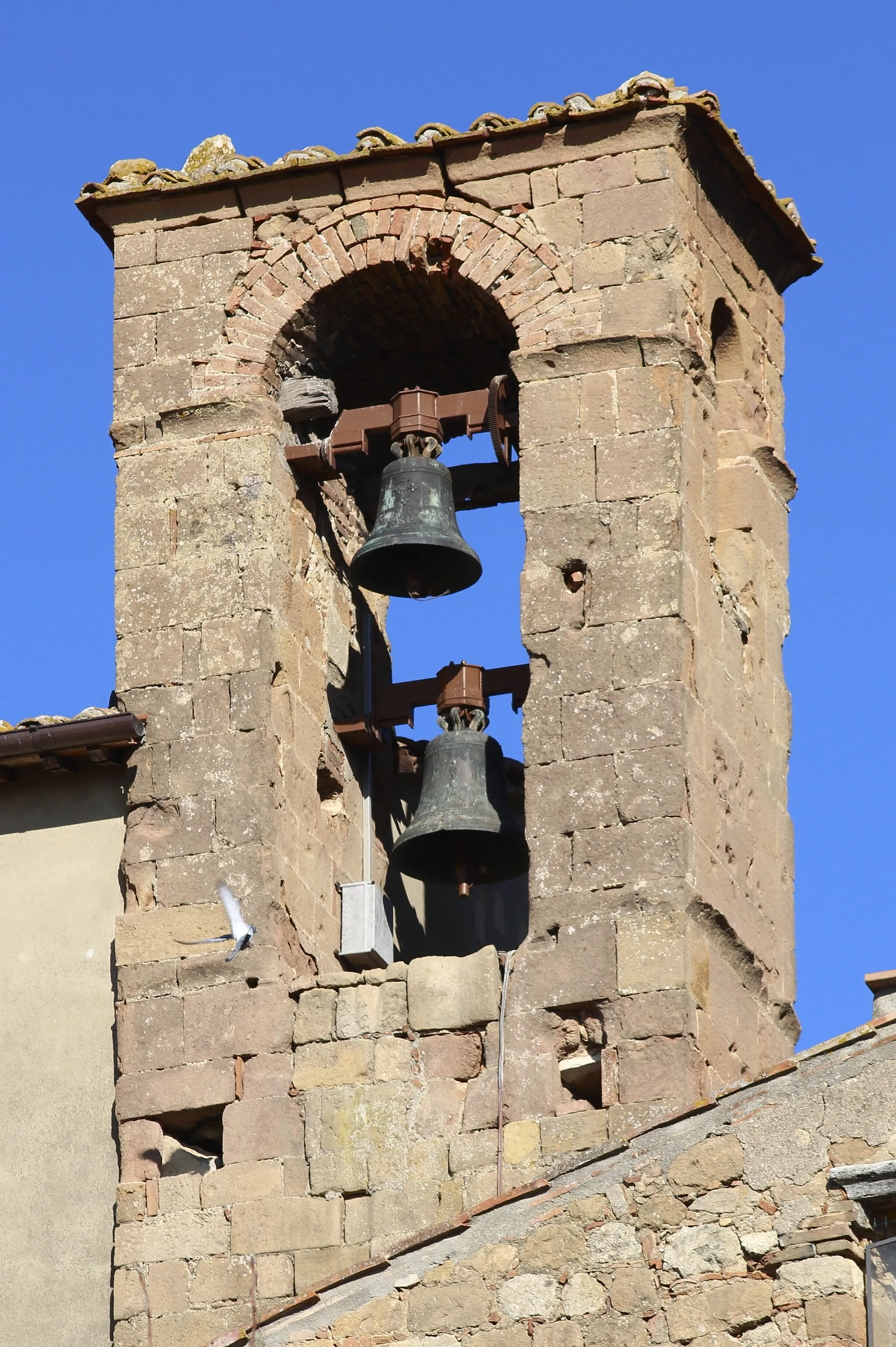 Photo showing: bell tower of San Francesco, Church in Pienza, Province of Siena, Tuscany, Italy