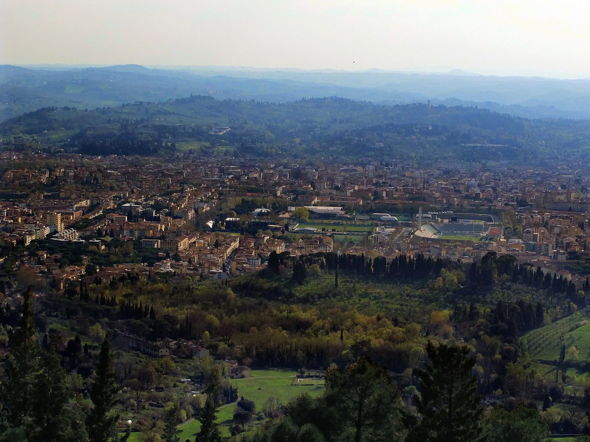 Photo showing: A view from Montececeri, Fiesole, to Firenze.