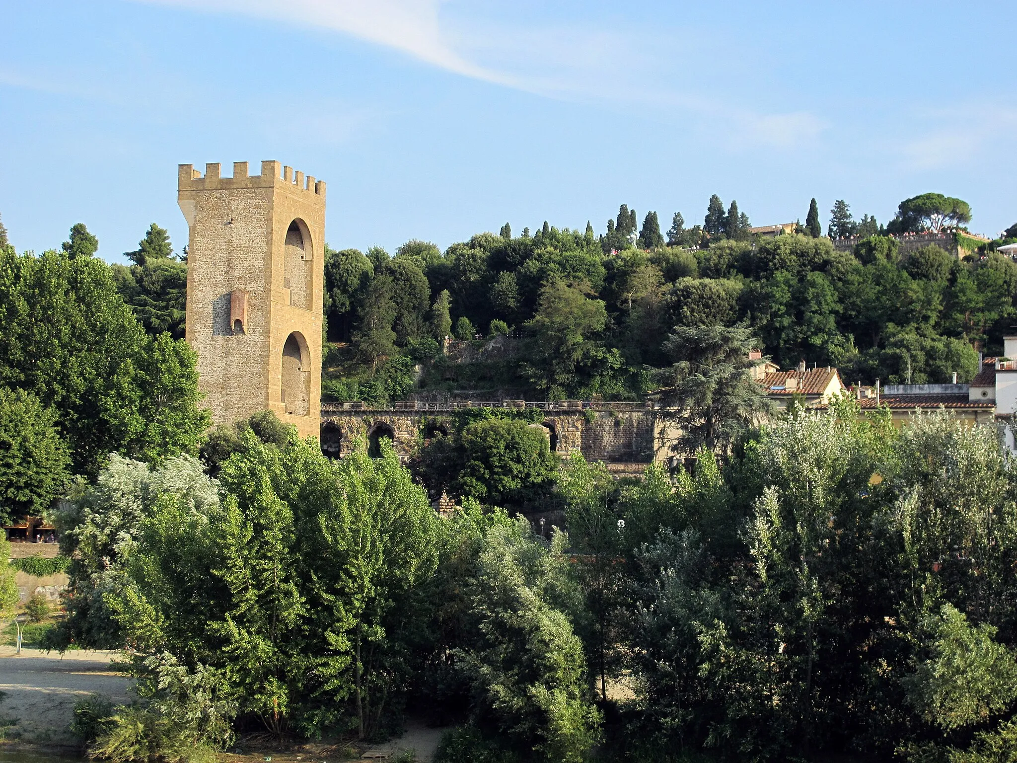 Photo showing: Arno con torre di san niccolò 03 piazzale michelangelo