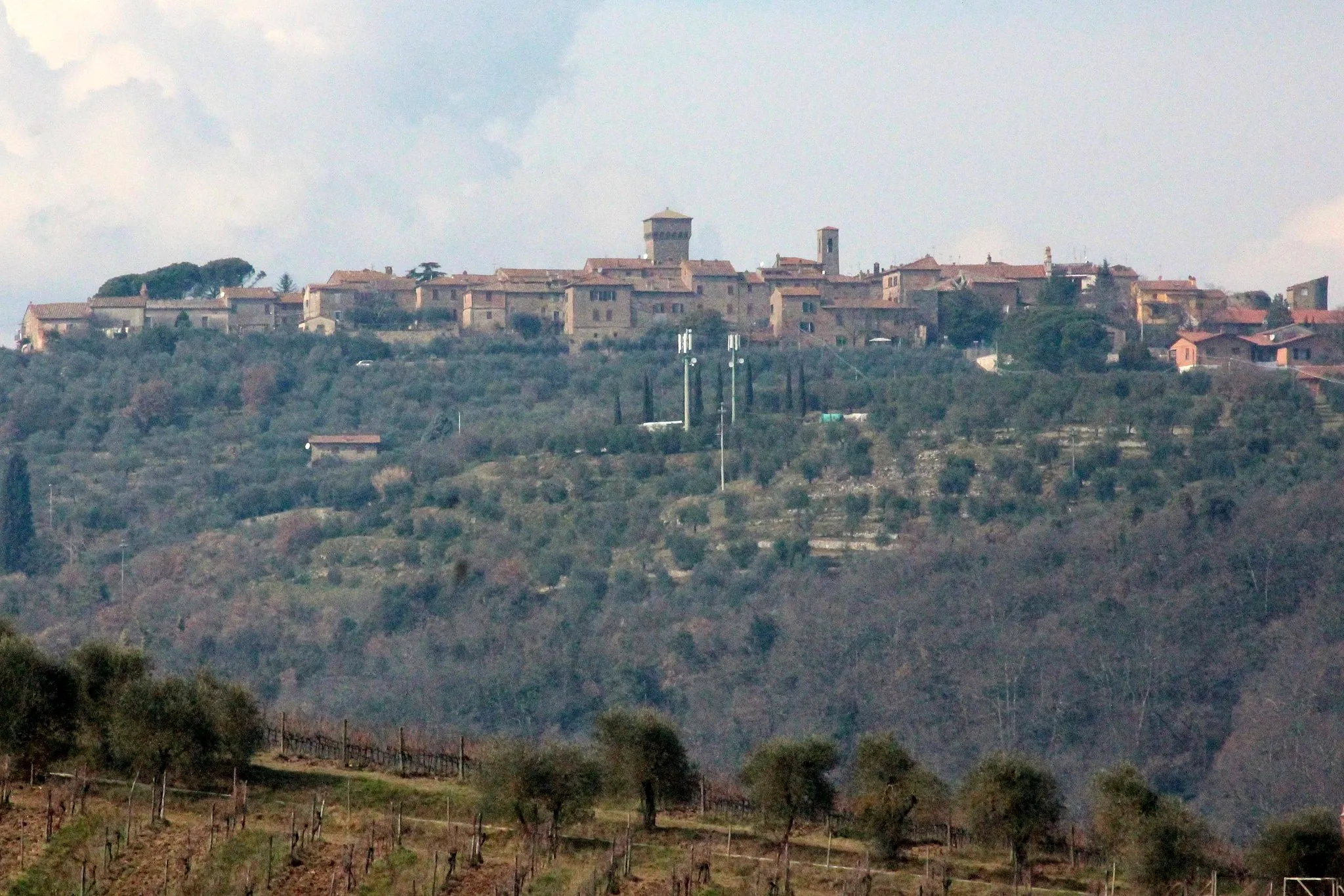 Photo showing: Panorama of Rigomagno, hamlet of Sinalunga, Valdichiana, Province of Siena, Tuscany, Italy