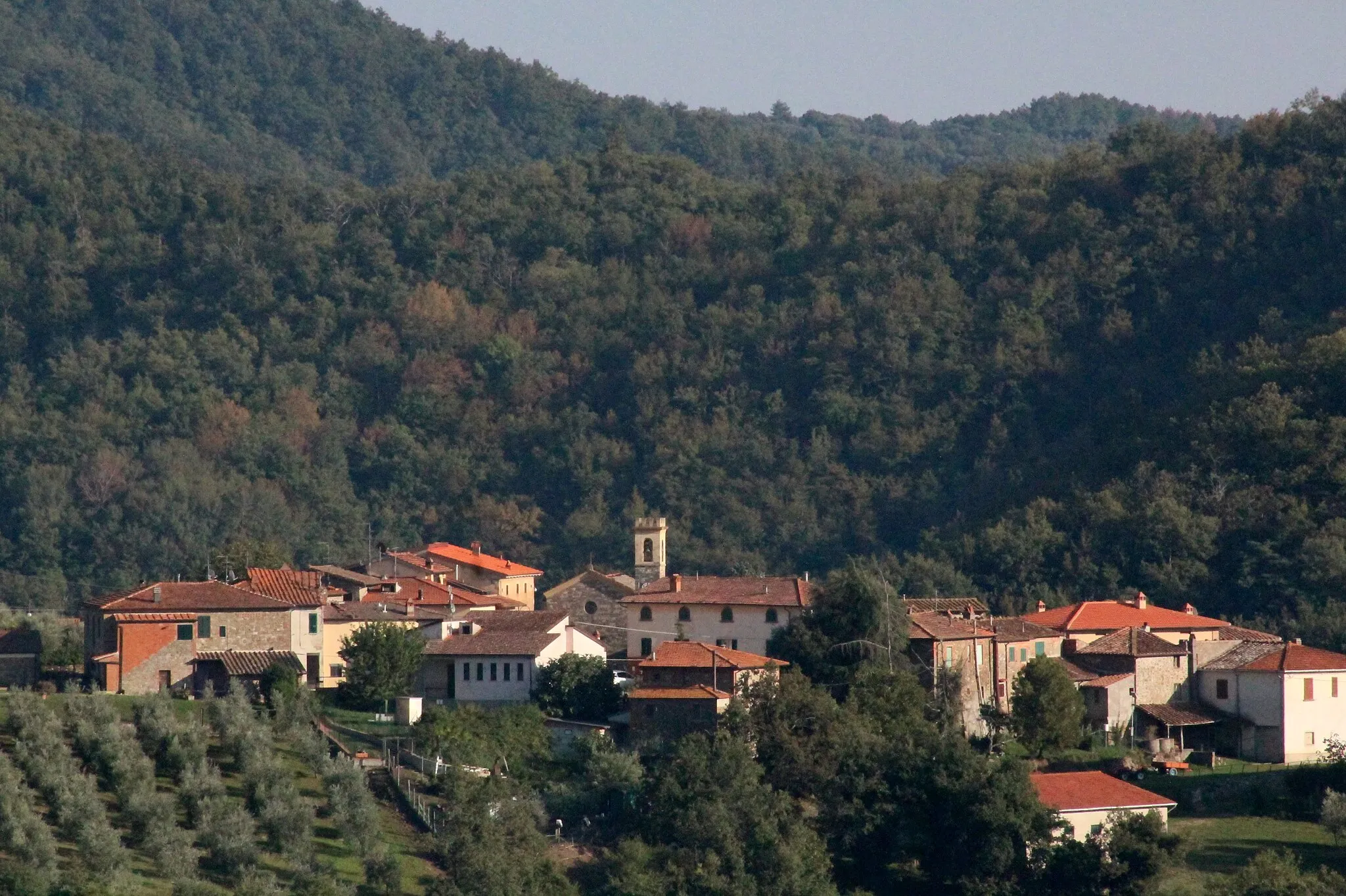 Photo showing: Panorama of Nusenna, hamlet of Gaiole in Chianti, Province of Siena, Tuscany, Italy