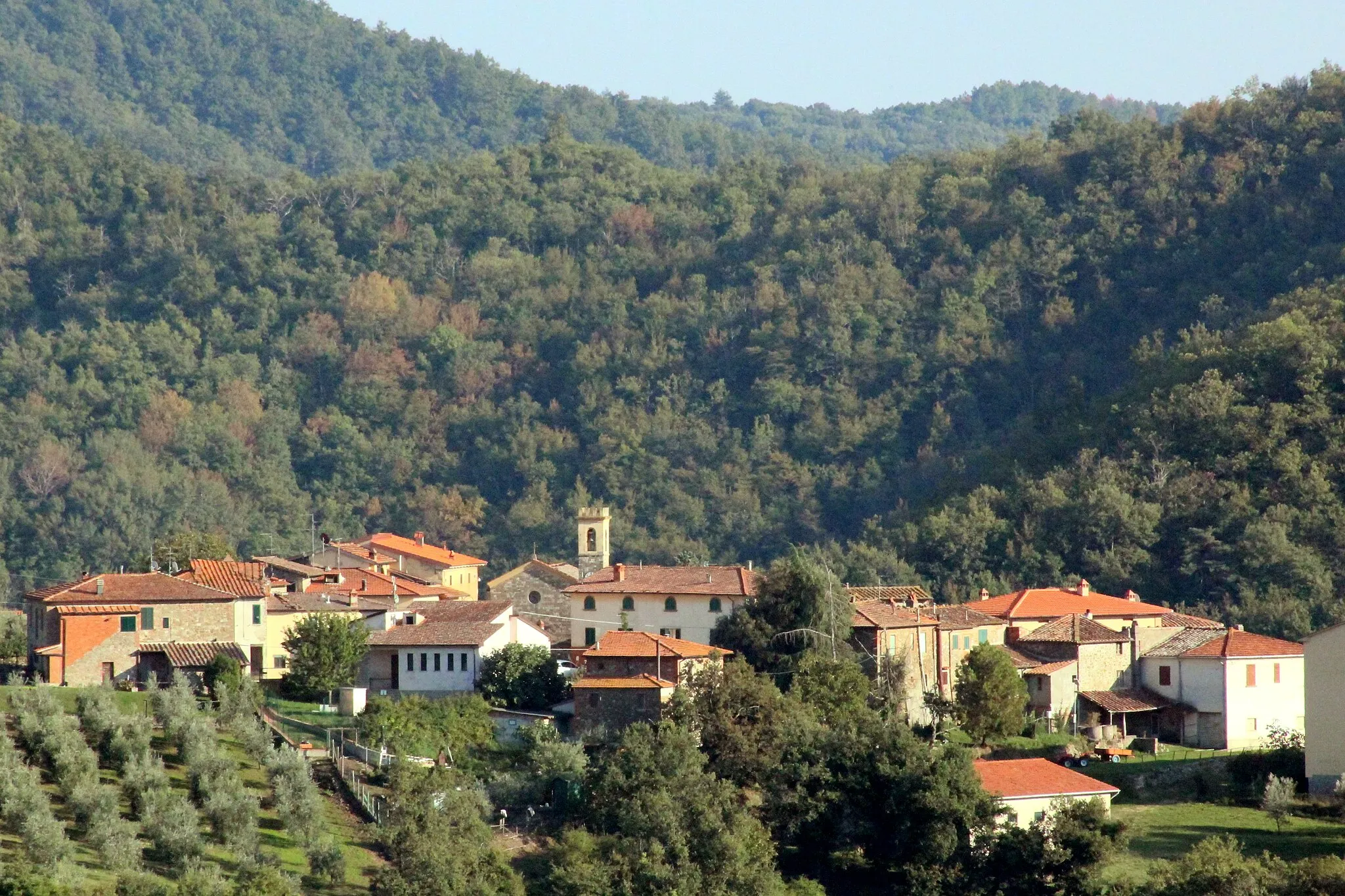 Photo showing: Panorama of Nusenna, hamlet of Gaiole in Chianti, Province of Siena, Tuscany, Italy