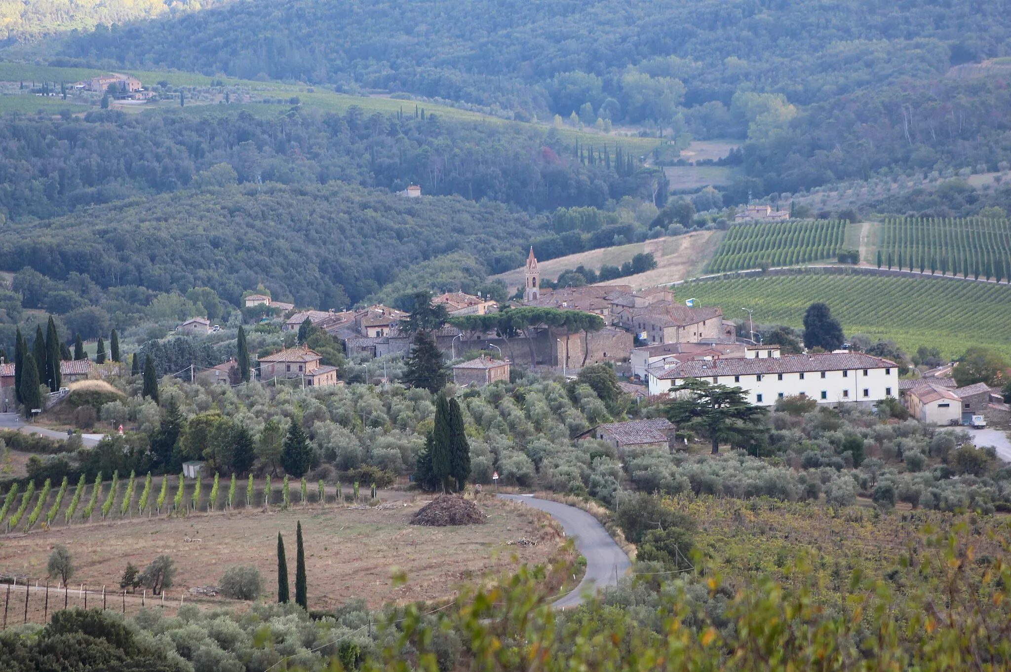 Photo showing: Panorama of San Gusmè, hamlet of Castelnuovo Berardenga, Province of Siena, Chianti, Tuscany, Italy