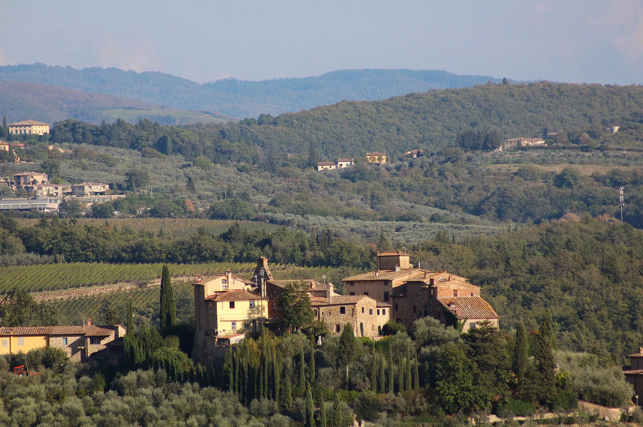 Photo showing: Castle Castello di Tignano, Tignano, hamlet of Barberino Val d'Elsa, Comune in the Metropolitan City of Florence, Tuscany, Italy