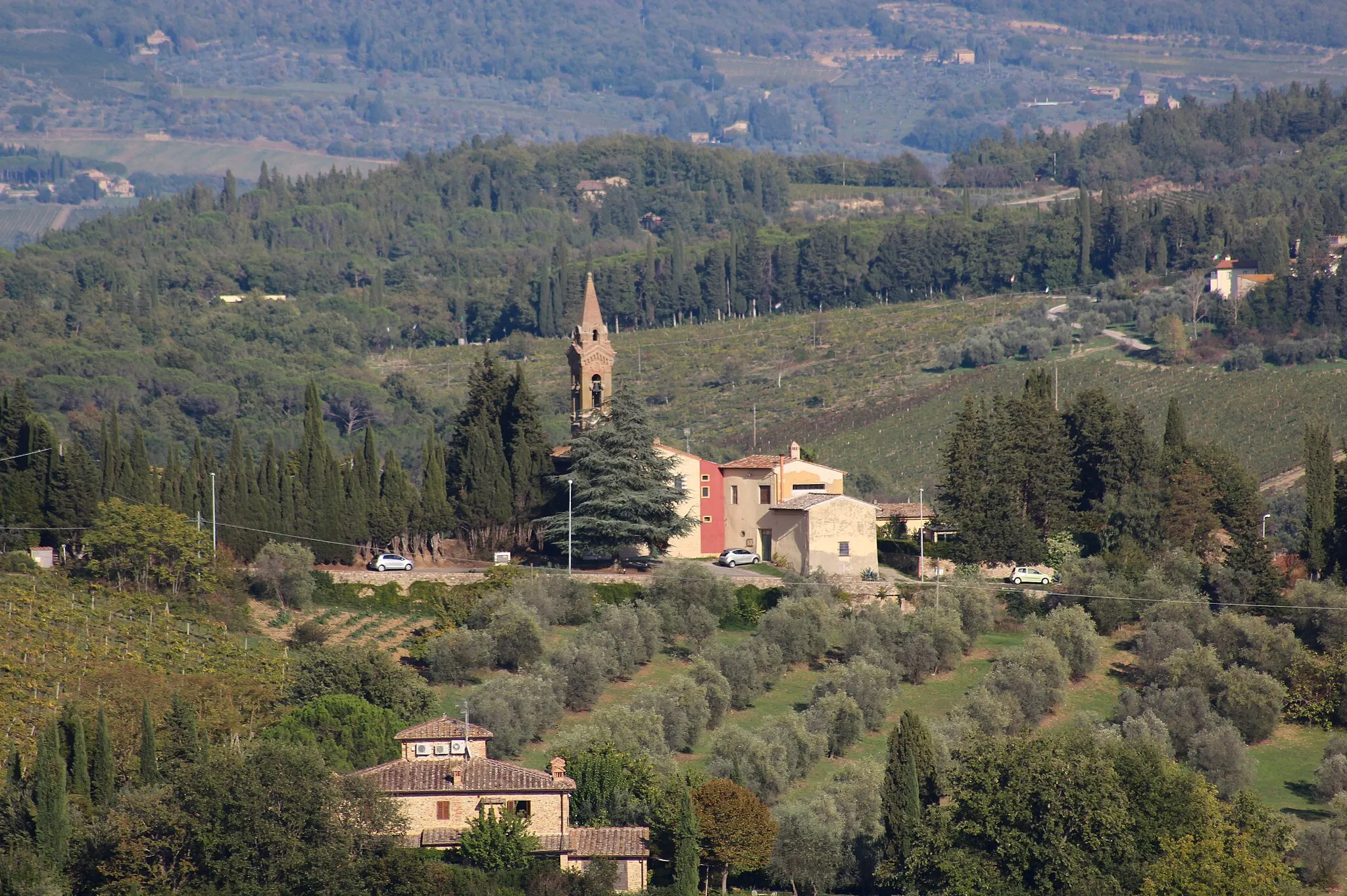 Photo showing: Church San Romolo, Tignano, hamlet of Barberino Val d'Elsa, Comune in the Metropolitan City of Florence, Tuscany, Italy