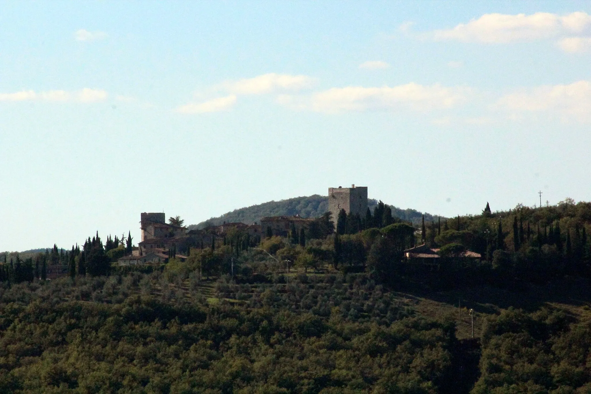 Photo showing: Panorama of Vertine, hamlet of Gaiole in Chianti, Province of Siena, Tuscany, Italy