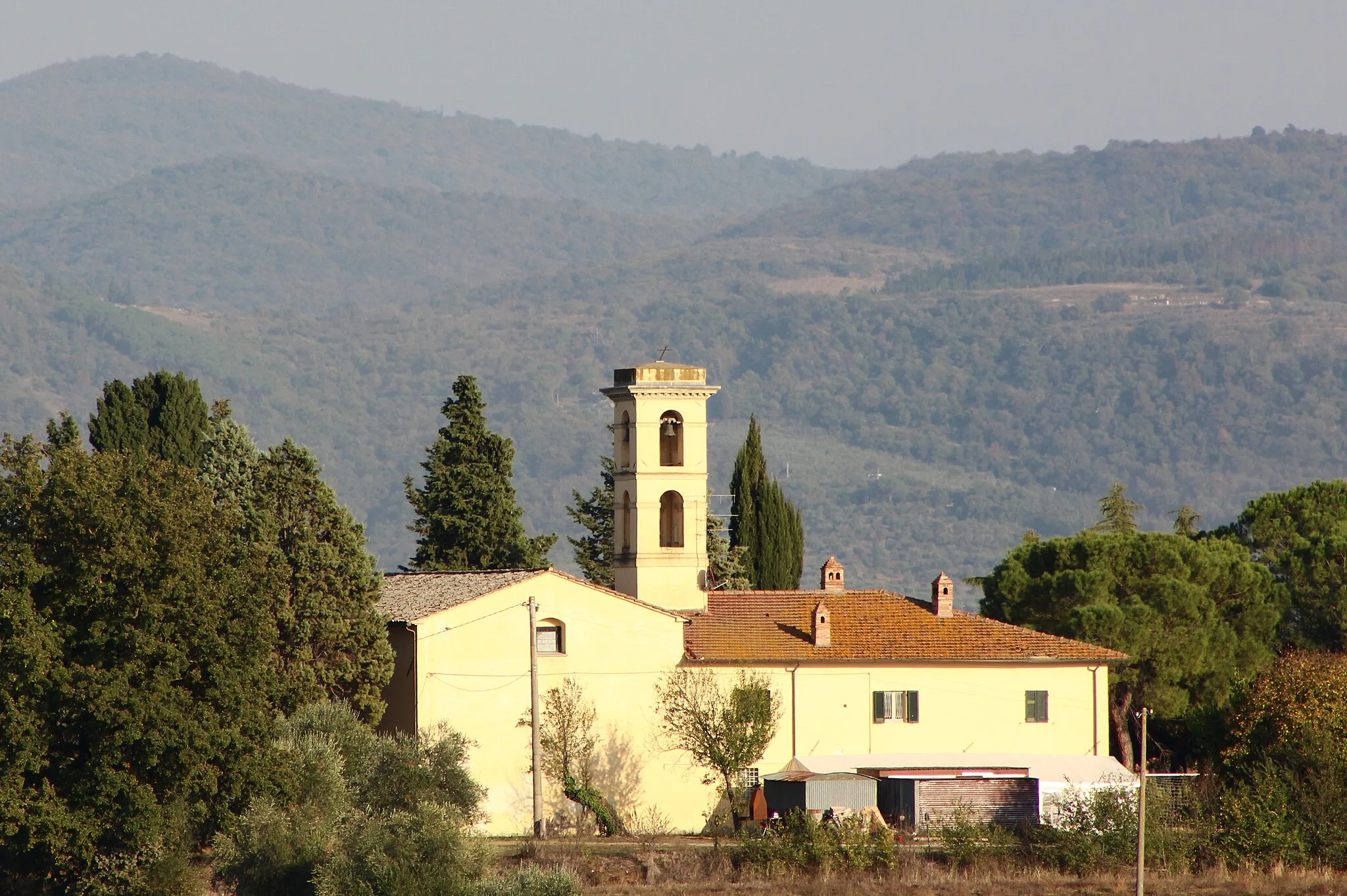 Photo showing: Church San Cristoforo, Montecchio della Pozzanghera / Montecchio del Loto, hamlet of Cortona, Province of Arezzo, Tuscany, Italy