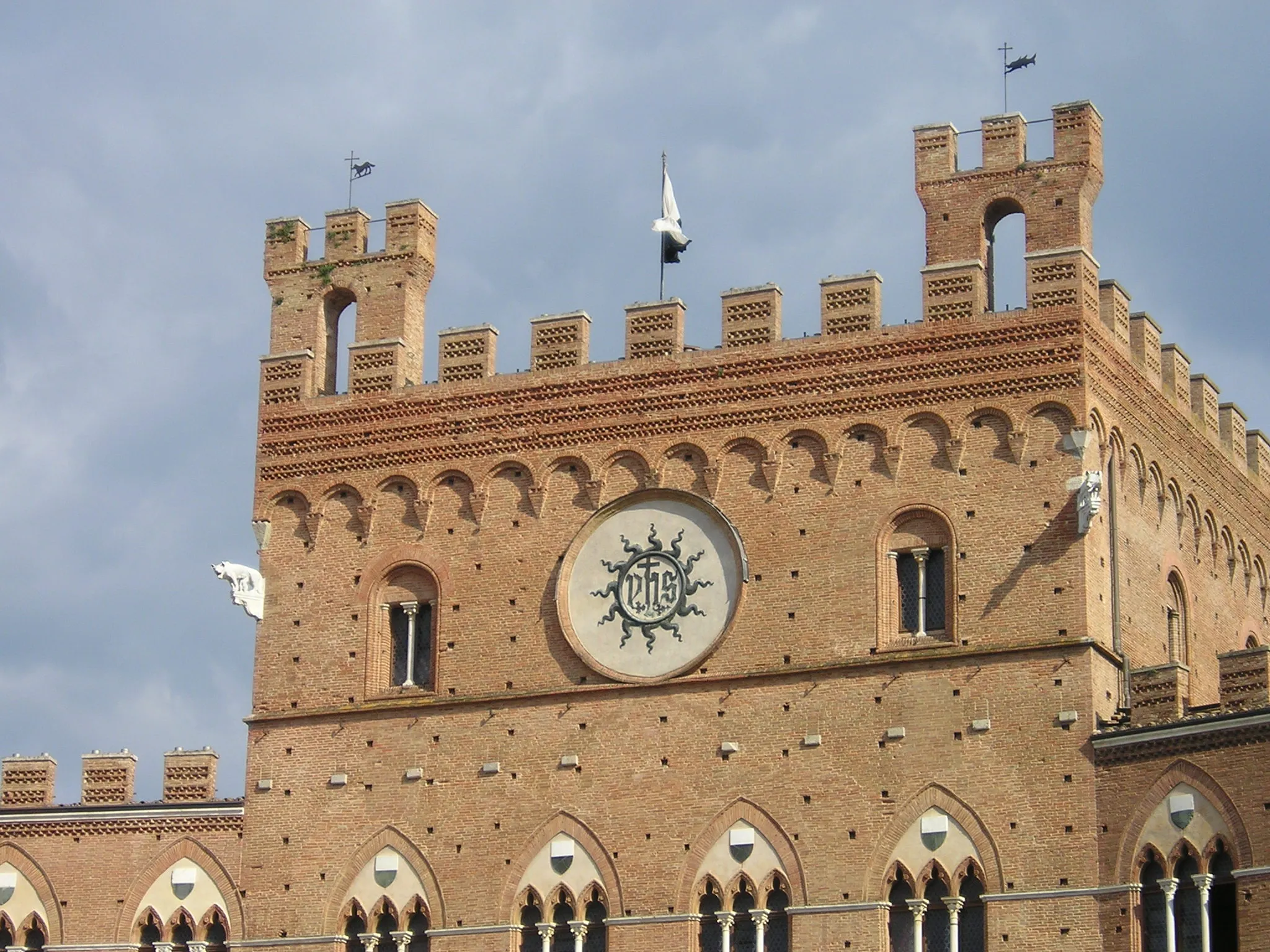 Photo showing: Particolare Palazzo Comunale, Siena