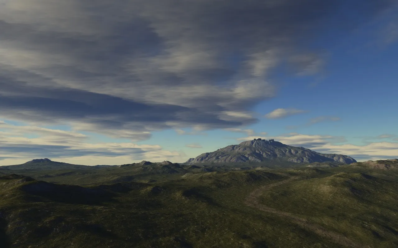 Photo showing: Artist's depiction of Amon Sûl (Weathertop), a hill in Eriador, Middle-earth.