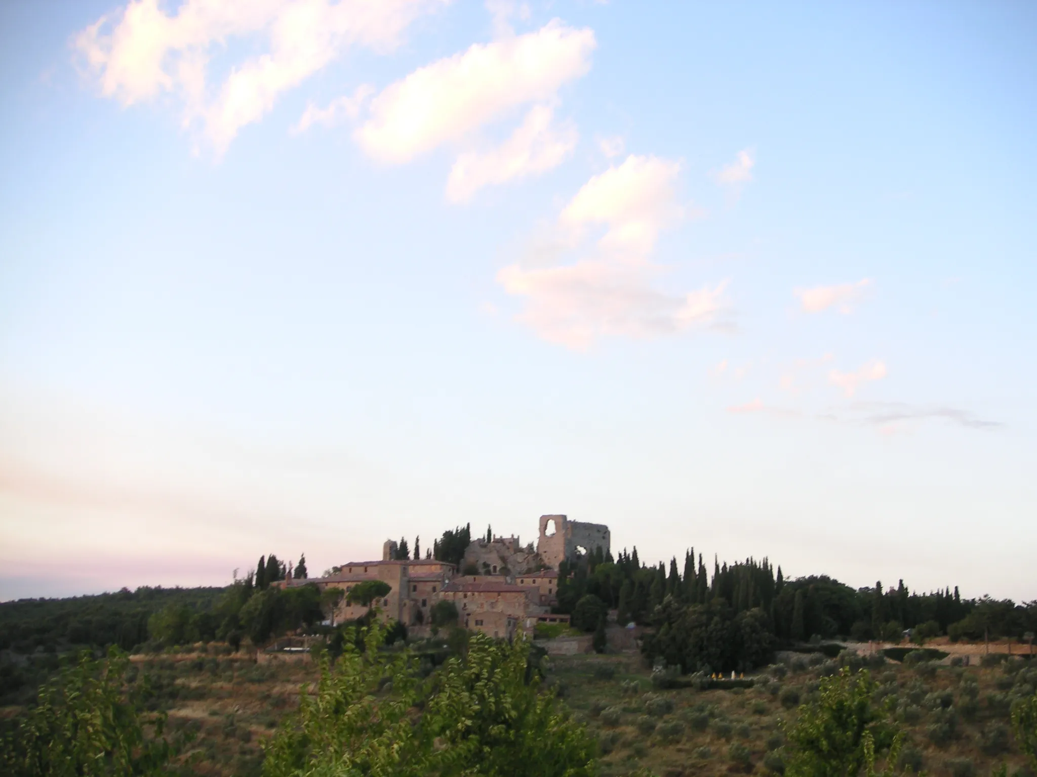 Photo showing: Veduta del borgo di Montelifrè, in provincia di Siena, da Montisi.