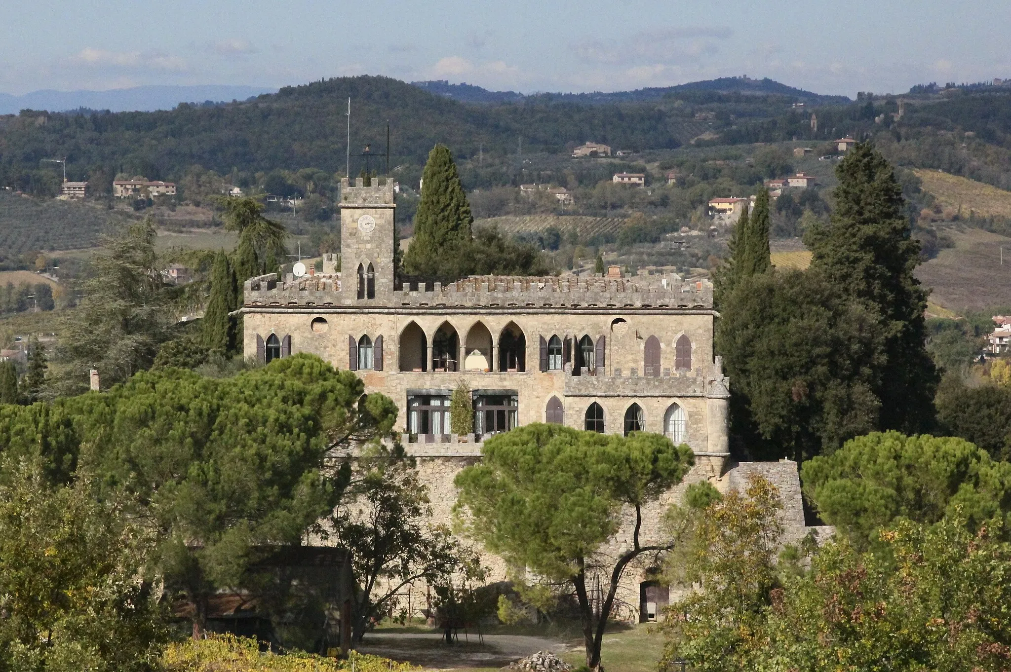 Photo showing: Castle and Villa Castello della Badia (Castello di Badia), Poggio Marturi, Poggibonsi, Val d'Elsa, Province of Siena, Tuscany, Italy