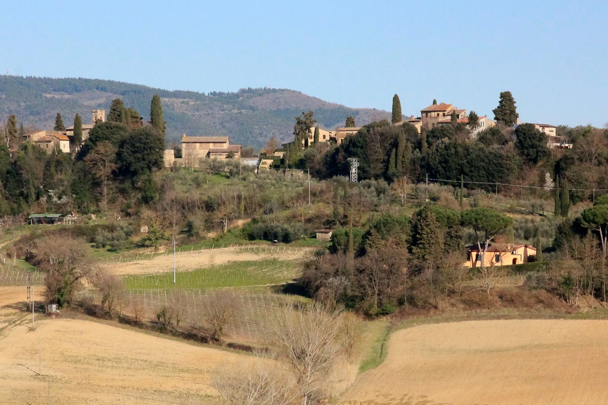 Photo showing: Panorama of Talciona, hamlet of Poggibonsi, Province of Siena, Tuscany, Italy