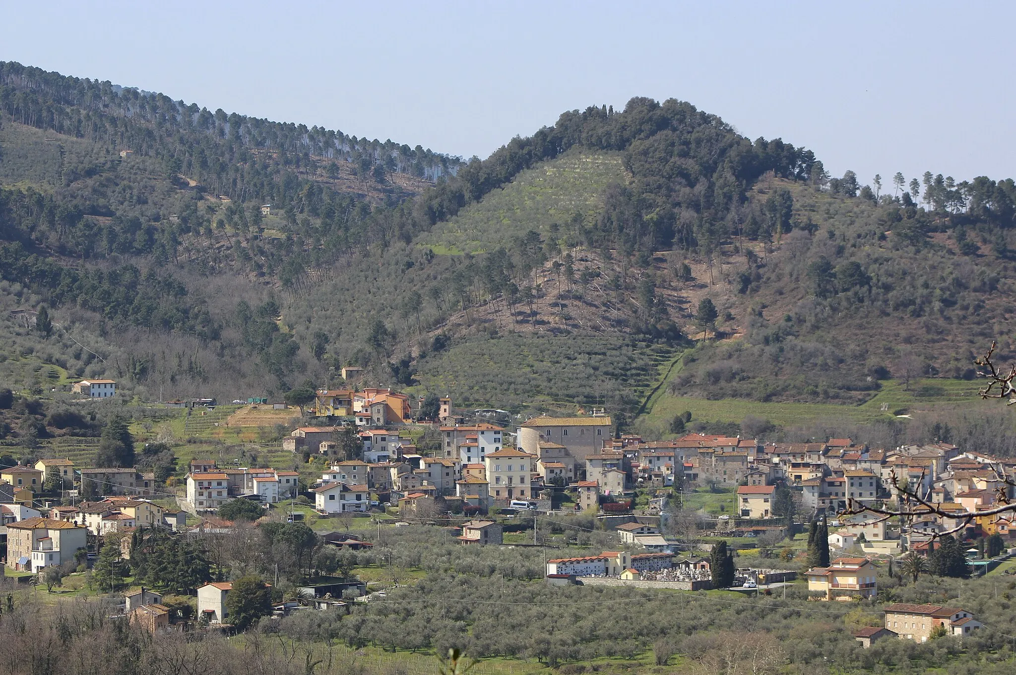 Photo showing: Panorama of Colle di Compito, hamlet of Capannori, Province of Lucca, Tuscany, Italy