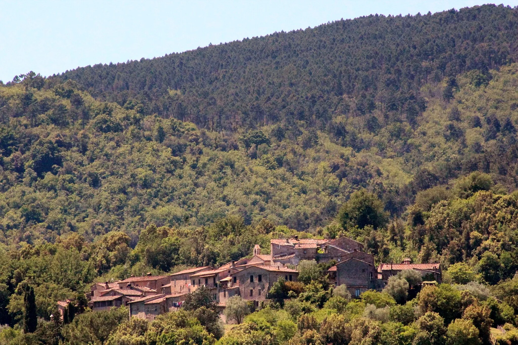 Photo showing: Panorama of San Lorenzo a Merse, hamlet of Monticiano, Province of Siena, Tuscany, Italy