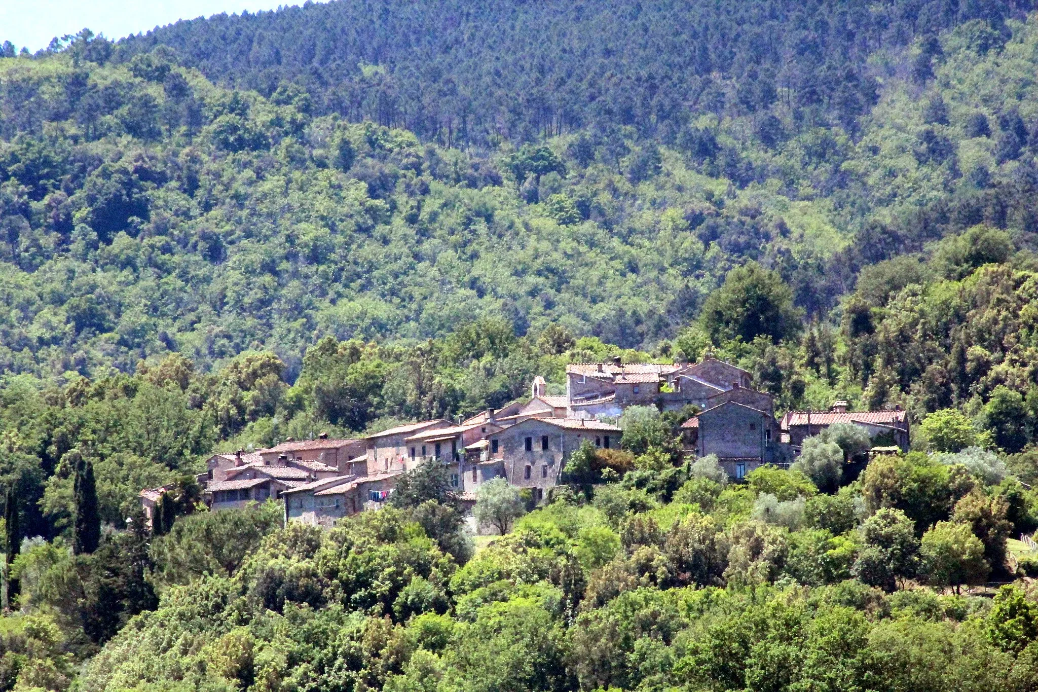 Photo showing: Panorama of San Lorenzo a Merse, hamlet of Monticiano, Province of Siena, Tuscany, Italy