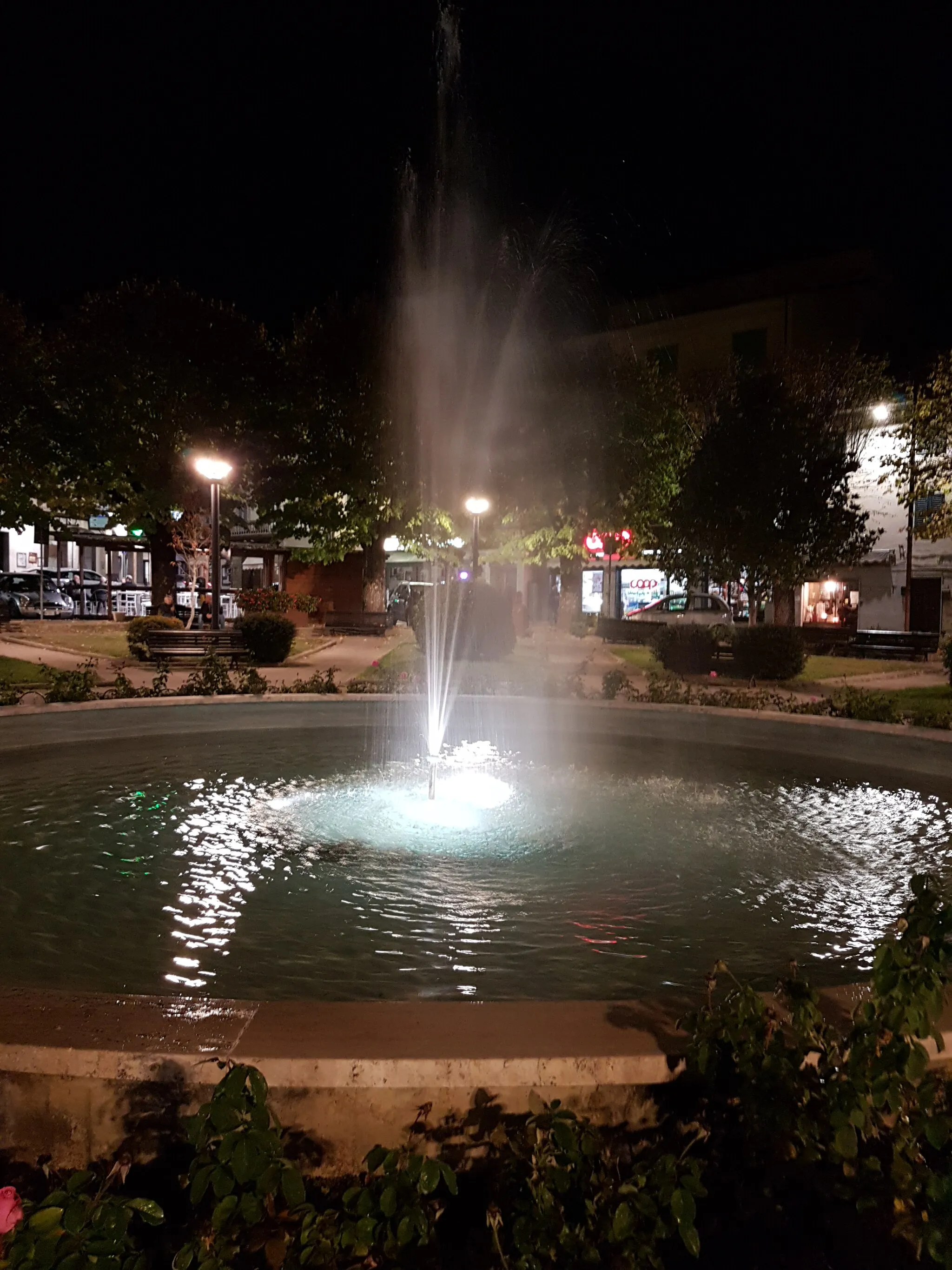 Photo showing: Pratovecchio (AR), fontana di piazza Paolo Uccello di notte