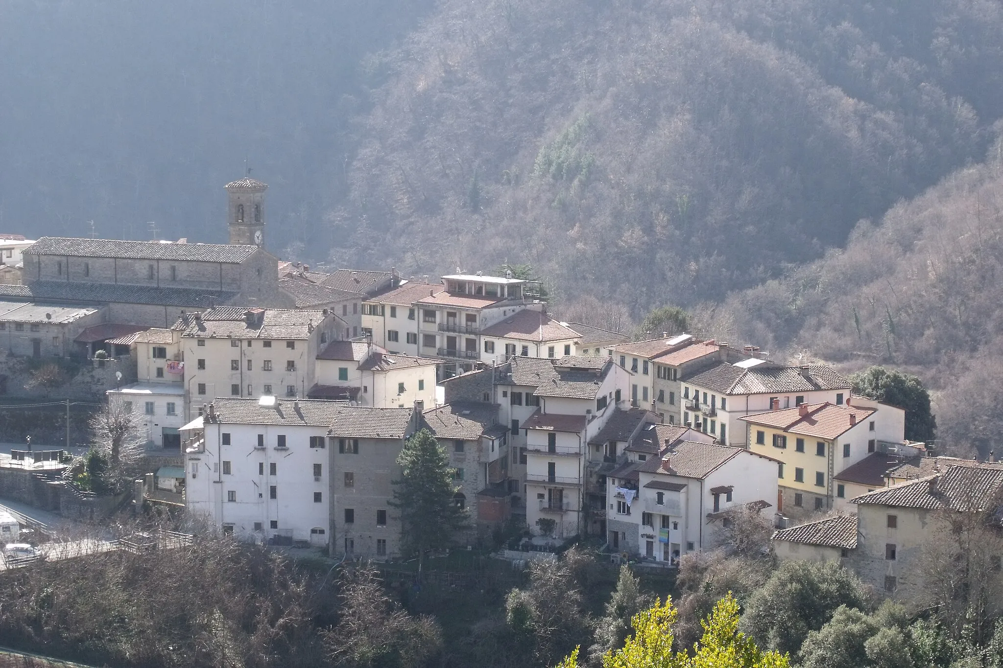 Photo showing: Panorama of San Godenzo, Province of Florence, Tuscany, Italy