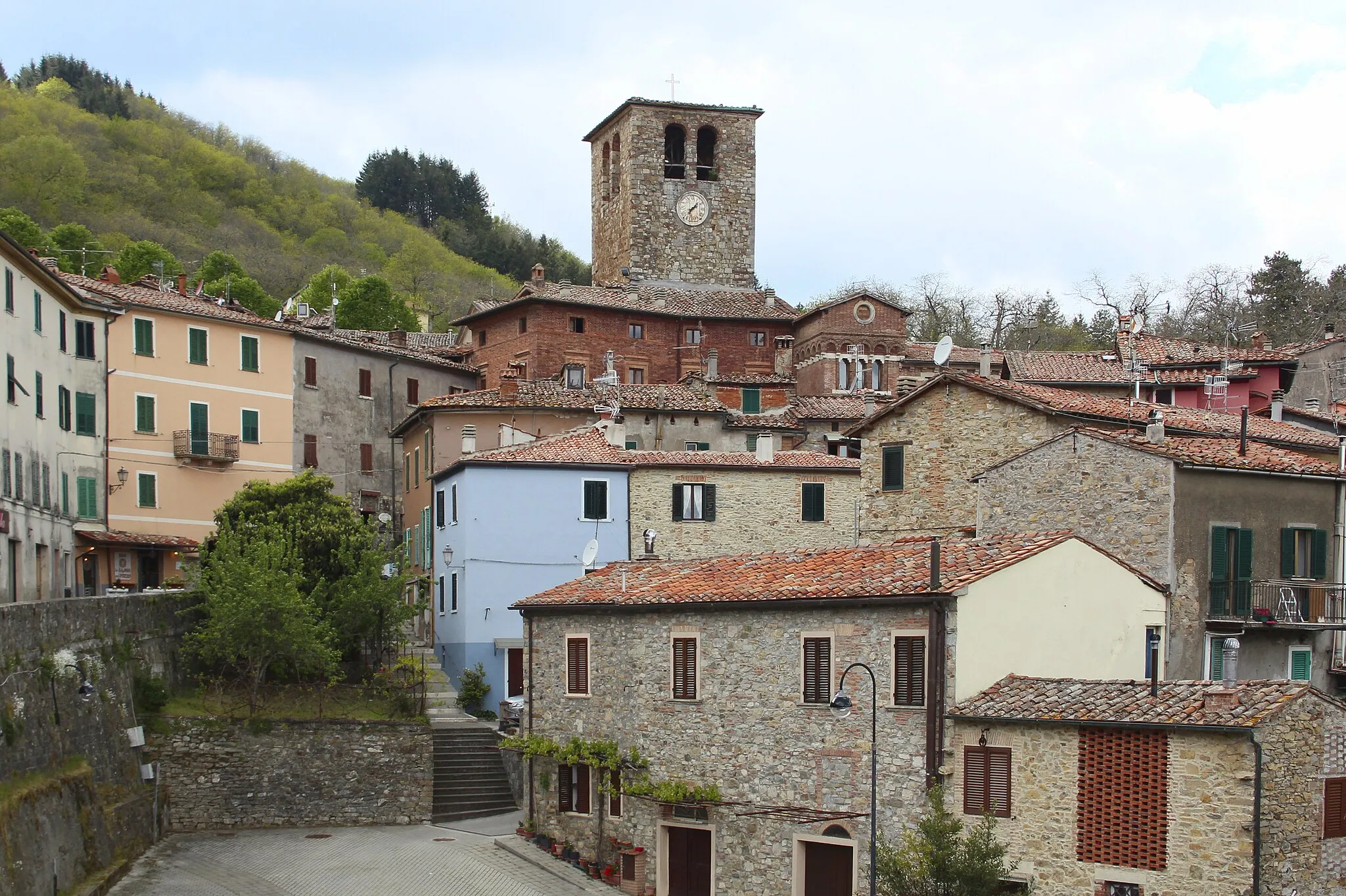 Photo showing: Panorama of Montieri, Province of Grosseto, Tuscany, Italy