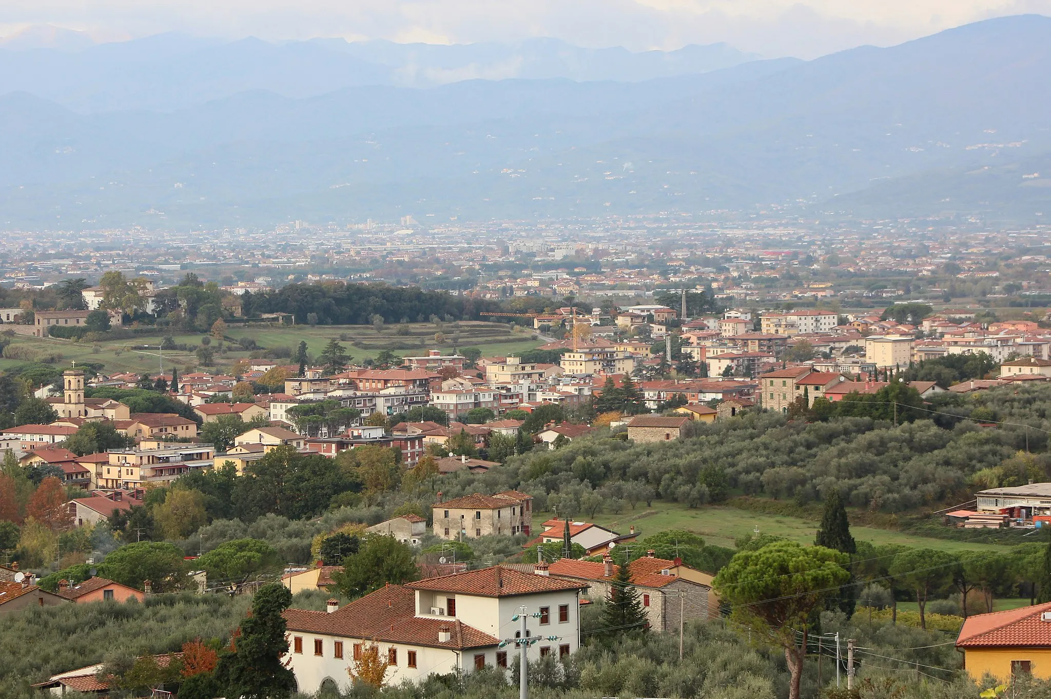 Photo showing: Panorama of Quarrata, Province of Pistoia, Tuscany, Italy