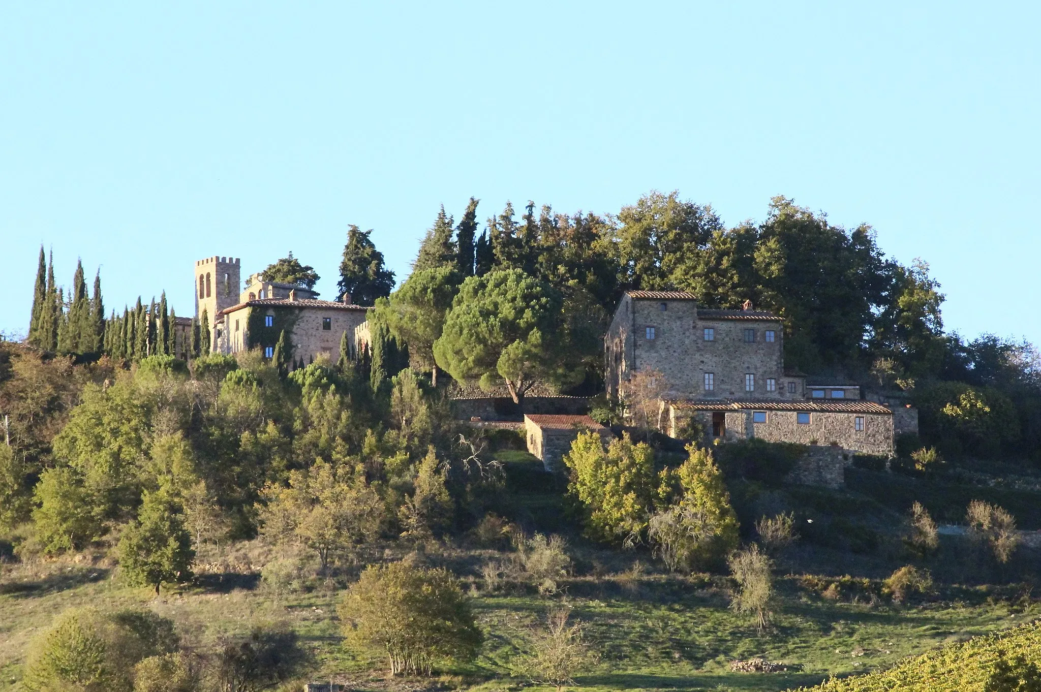 Photo showing: Panorama of Monterinaldi, Radda in Chianti, Province of Siena, Tuscany, Italy