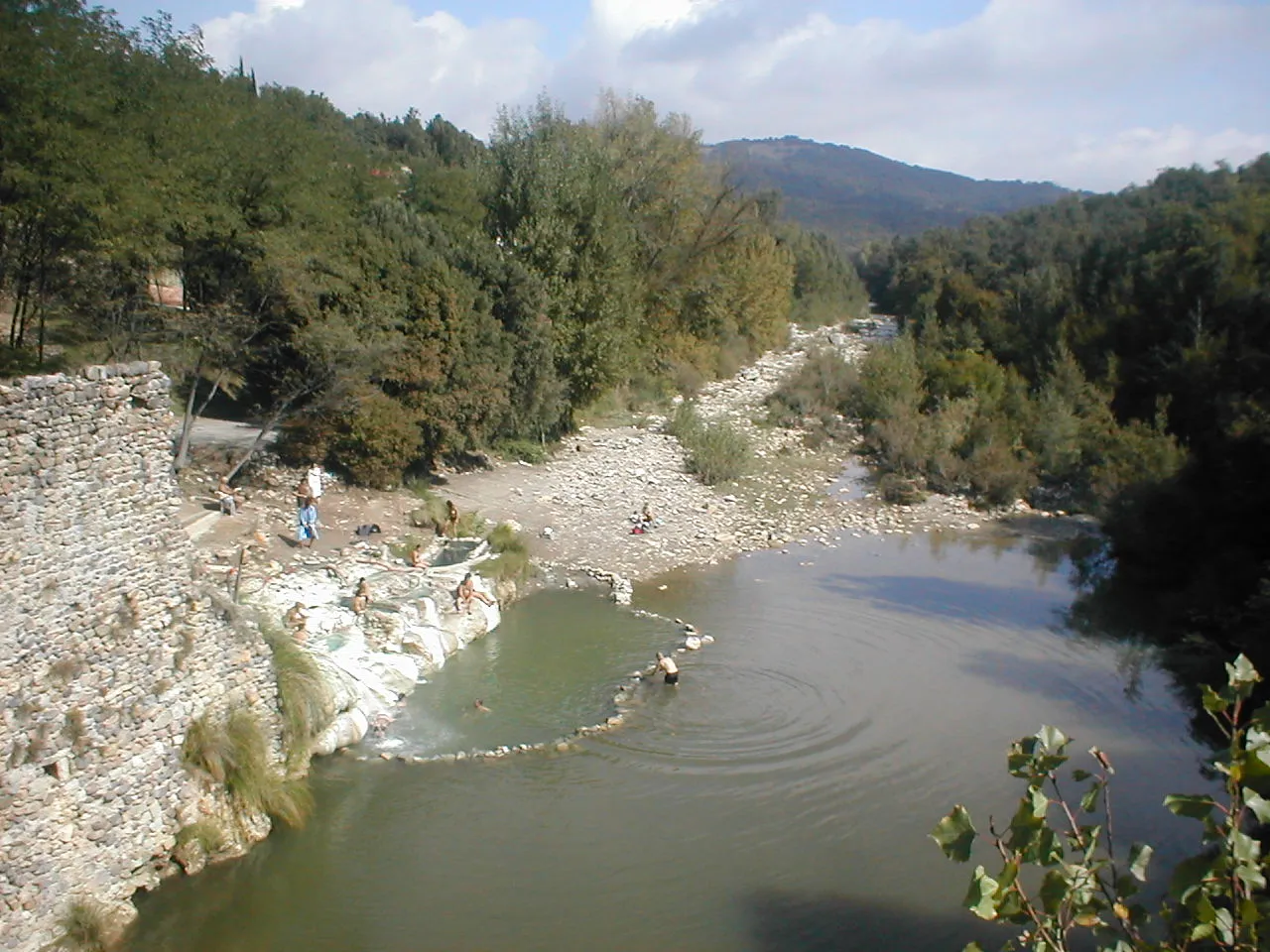 Photo showing: river Farma and Petriolo spa, Monticiano, Siena