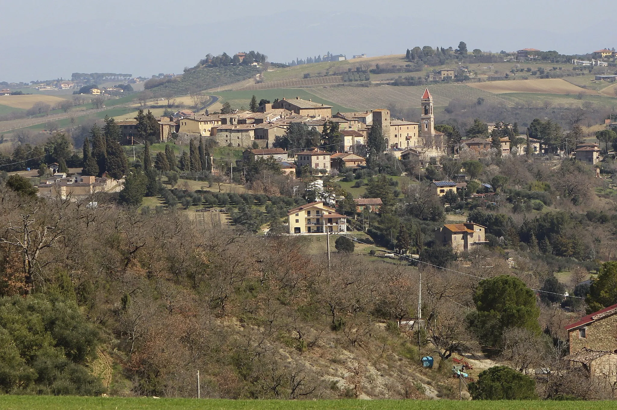 Photo showing: Panorama of Compignano, hamlet of Marsciano, Province of Perugia, Umbria, Italy