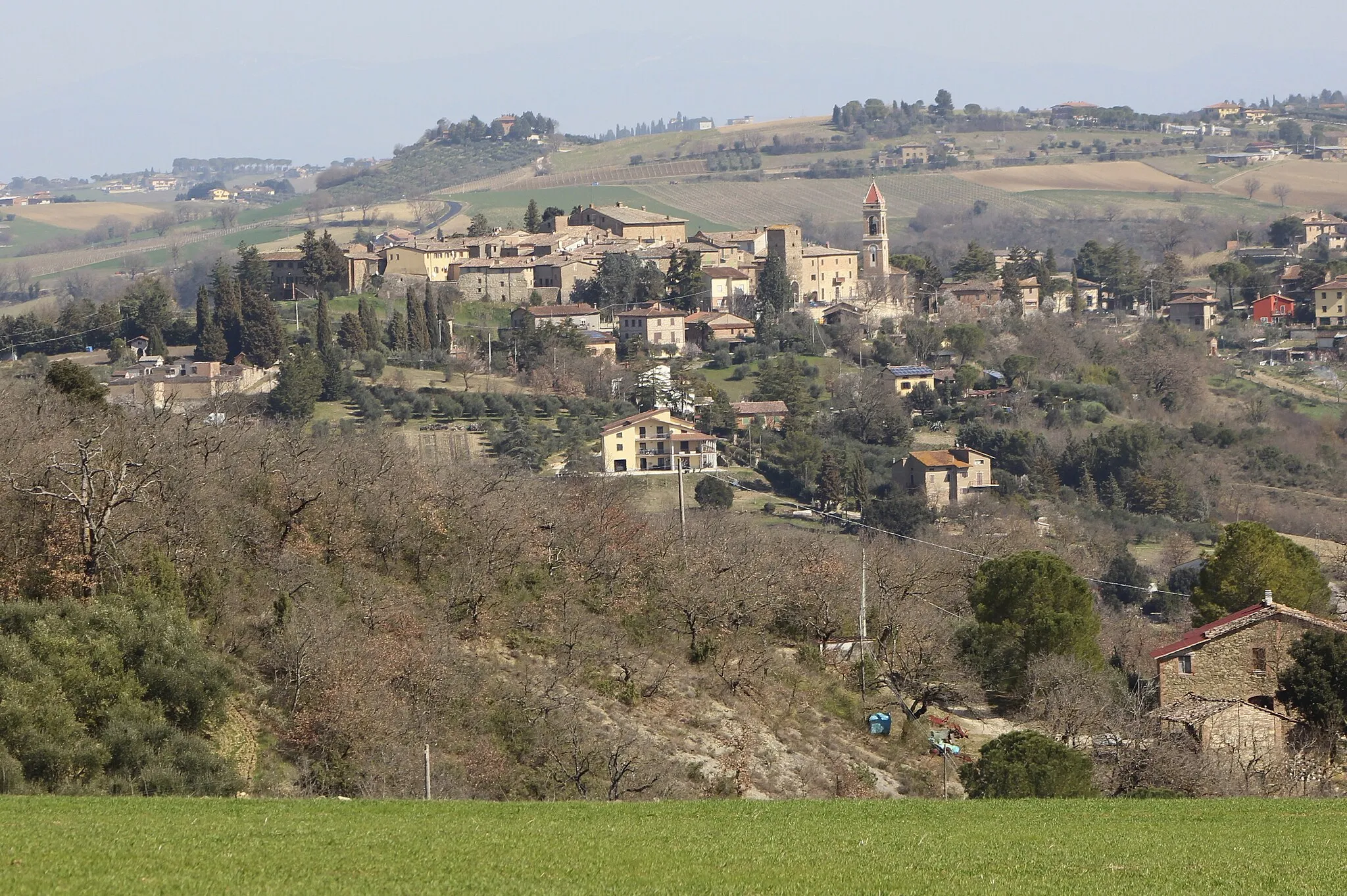 Photo showing: Panorama of Compignano, hamlet of Marsciano, Province of Perugia, Umbria, Italy