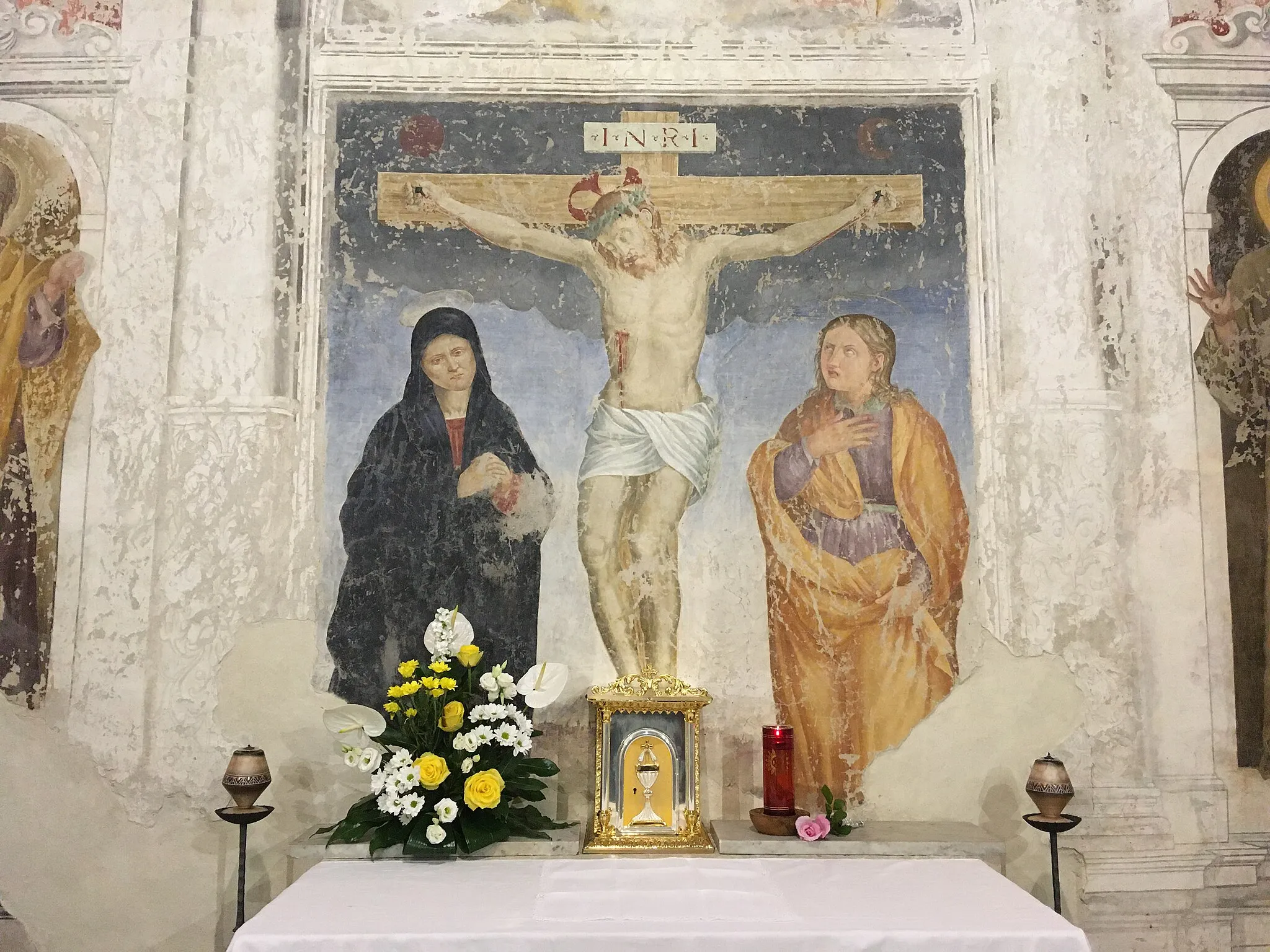 Photo showing: Affreschi navata laterale sinistra "Chiesa di Santa Maria Maggiore" Assisi