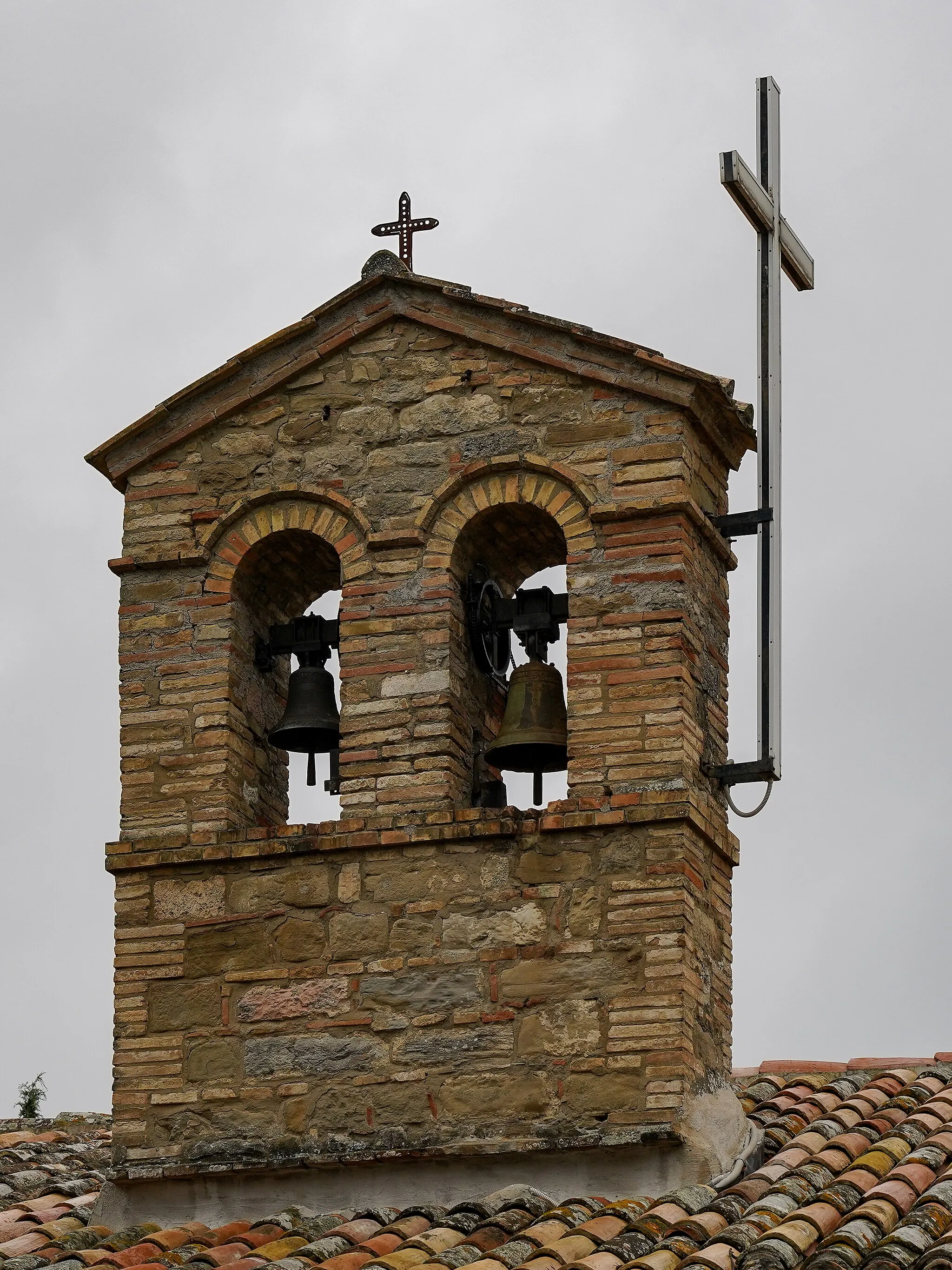 Photo showing: Bell tower, Chiesa San Nicolò, Pieve San Nicolò, Assisi, Umbria, Italy