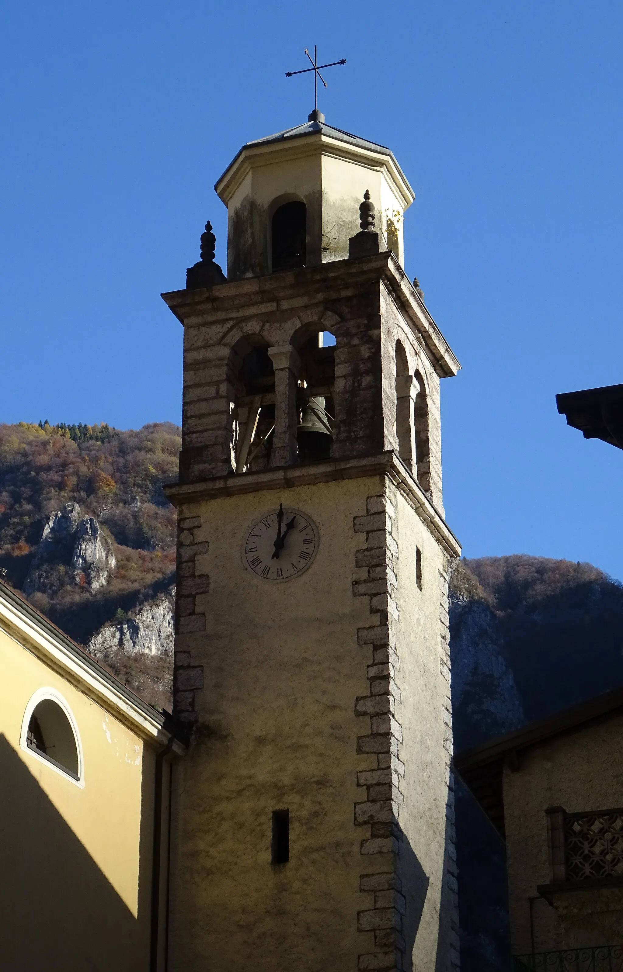 Photo showing: Collicello (Valbrenta, Veneto, Italy), Our Lady of Sorrows church - Belltower