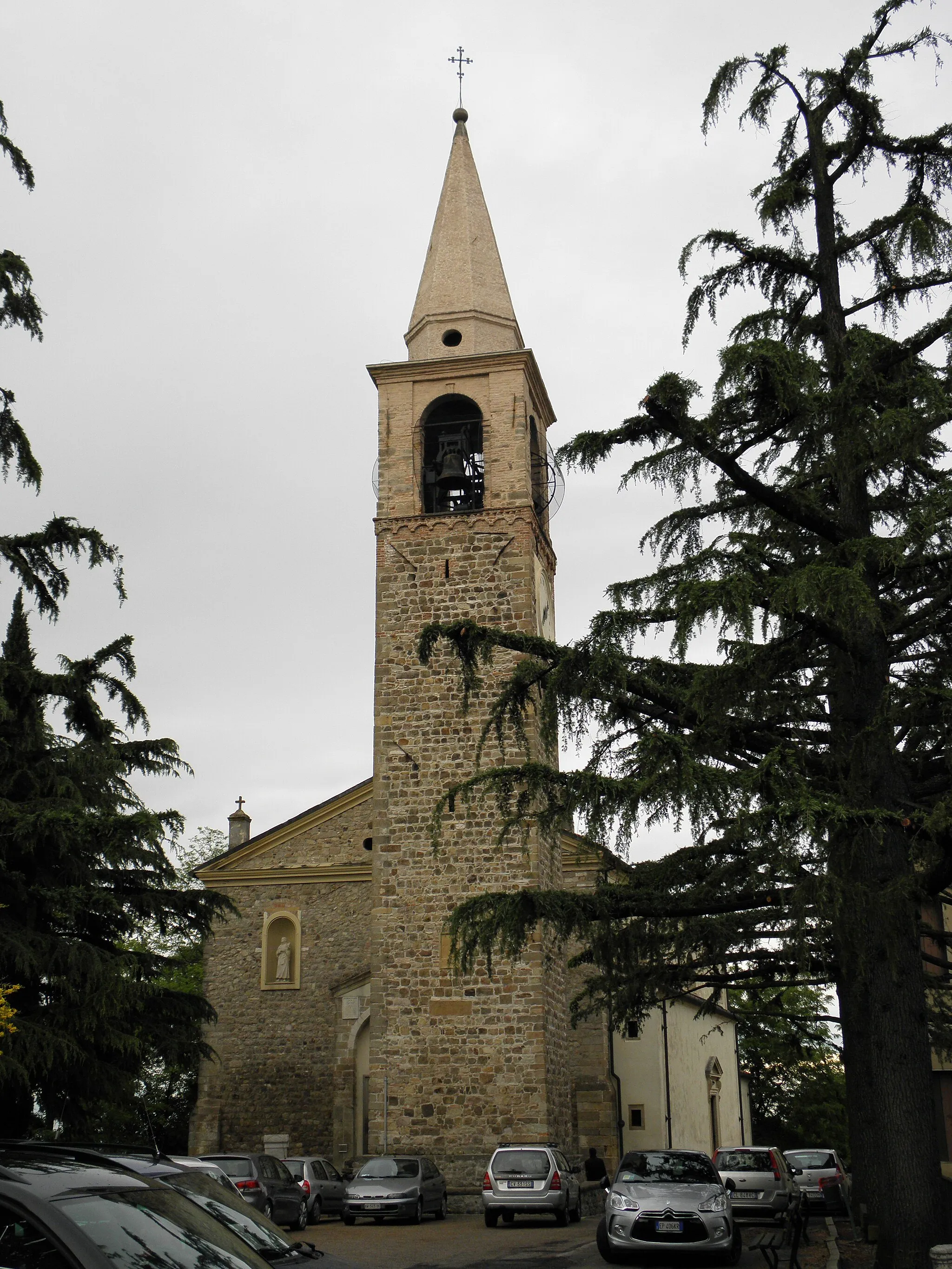 Photo showing: Teolo, il campanile e la chiesa parrocchiale di Santa Giustina.