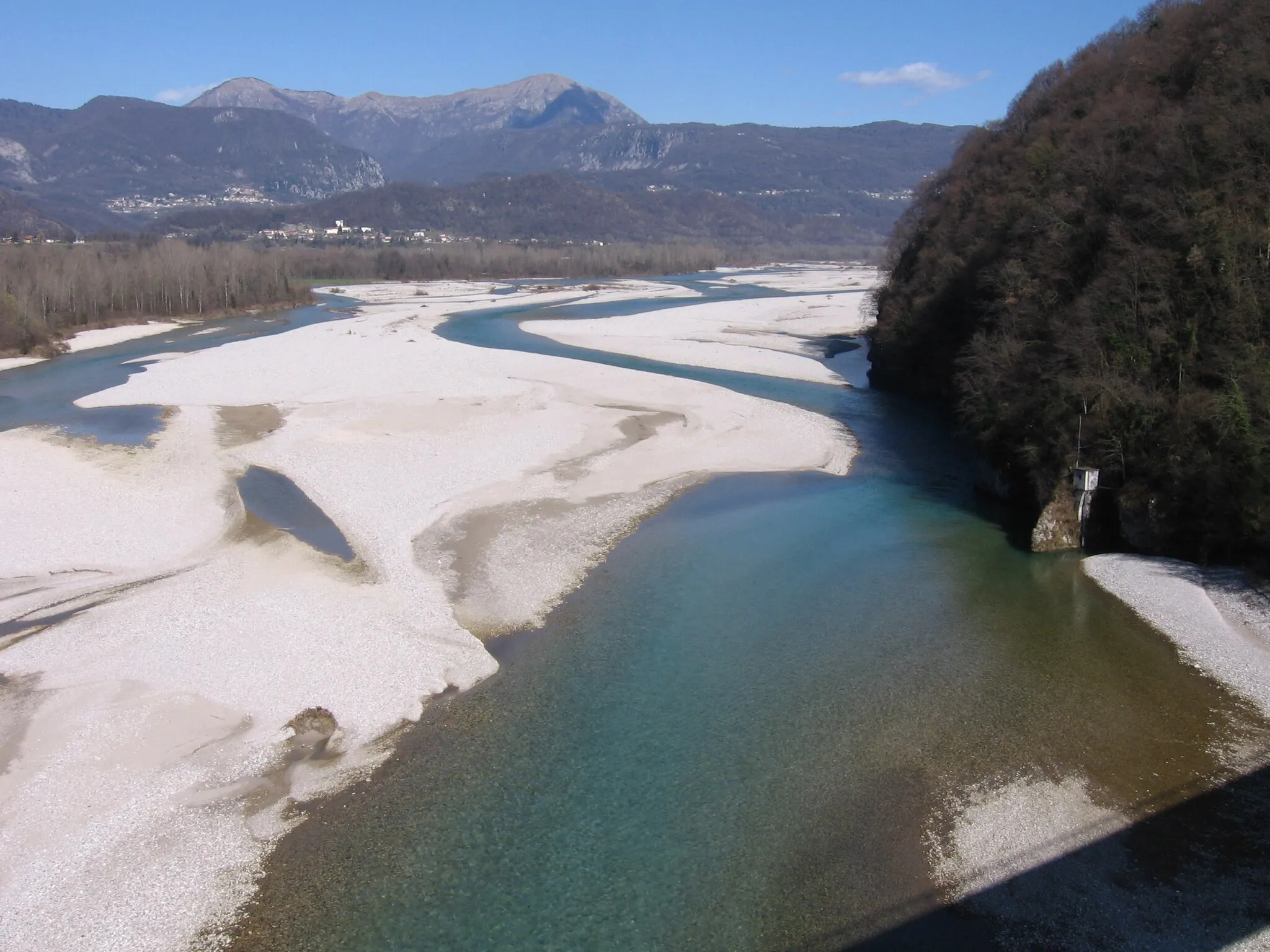 Photo showing: Le Tagliamento, vu du pont di Pinzano al Tagliamento (PN)