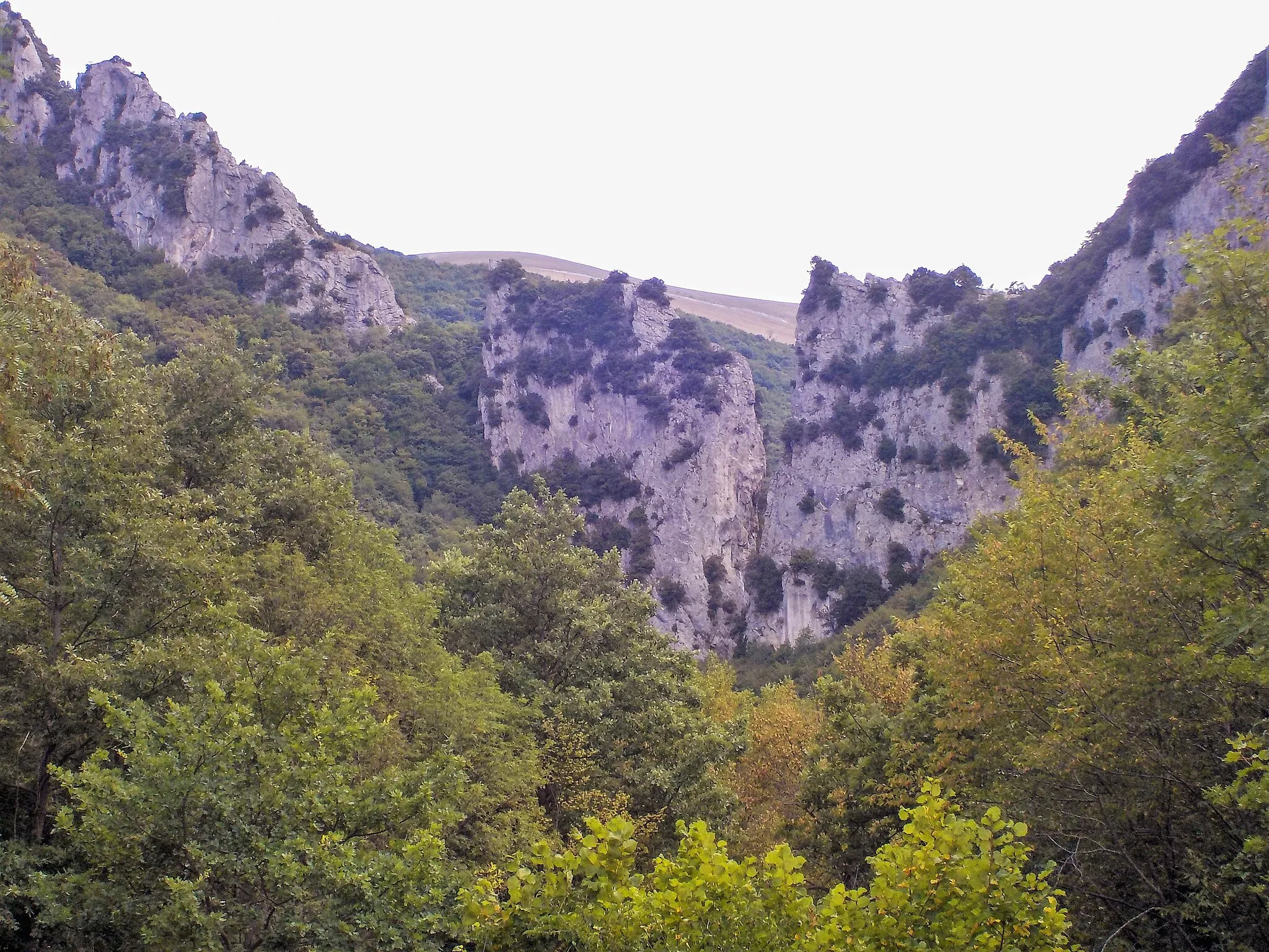 Photo showing: La 'Spaccatura delle Lecce', frattura all'interno della enorme muraglia di roccia nel Parco del Monte Cucco, Umbria.