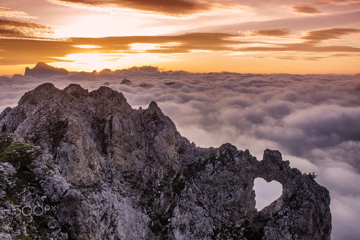 Photo showing: 500px provided description: Scatto dalla cresta de El Cor - Pale dei Balconi (Dolomiti) durante un'alba spettacolare.
Partenza da Val Gares, salita per la via normale del Cor con permanenza alla notte in cresta in attesa dell'alba.

Successiva sar? la salita in cima Pale dei Balconi (2621 mt) [#mountains ,#italy ,#landscapes ,#mountain ,#dolomites ,#dolomiti ,#dolomiten]