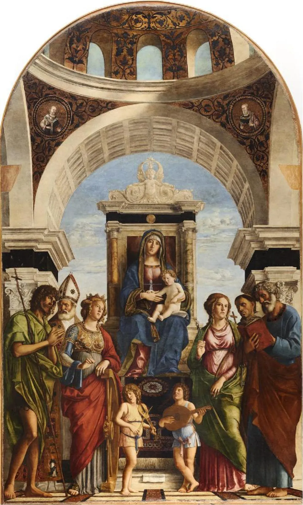 Photo showing: Madonna in trono col Bambino fra angeli e santi