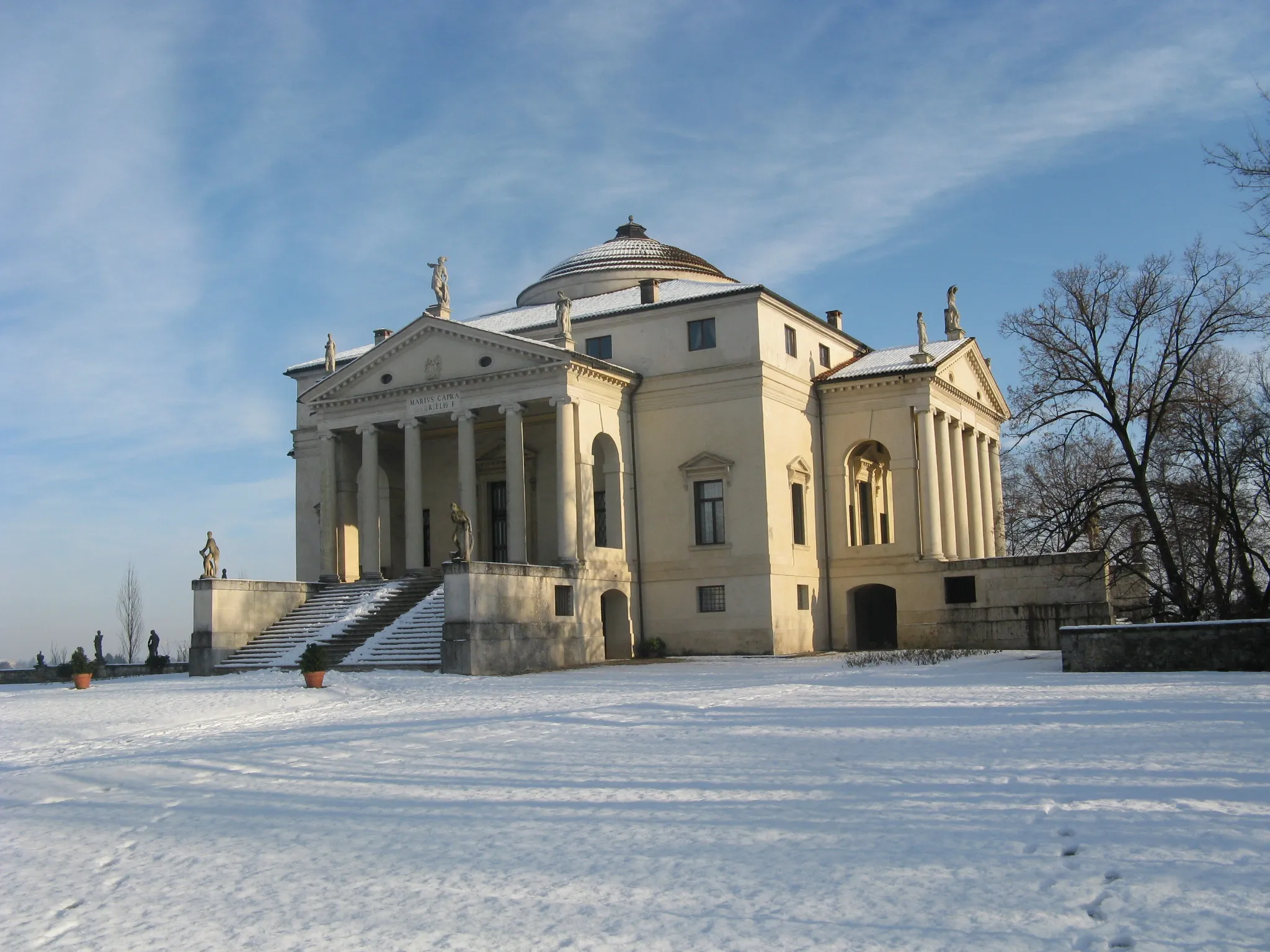 Photo showing: La Rotonda (Andrea Palladio) in winter (snow)