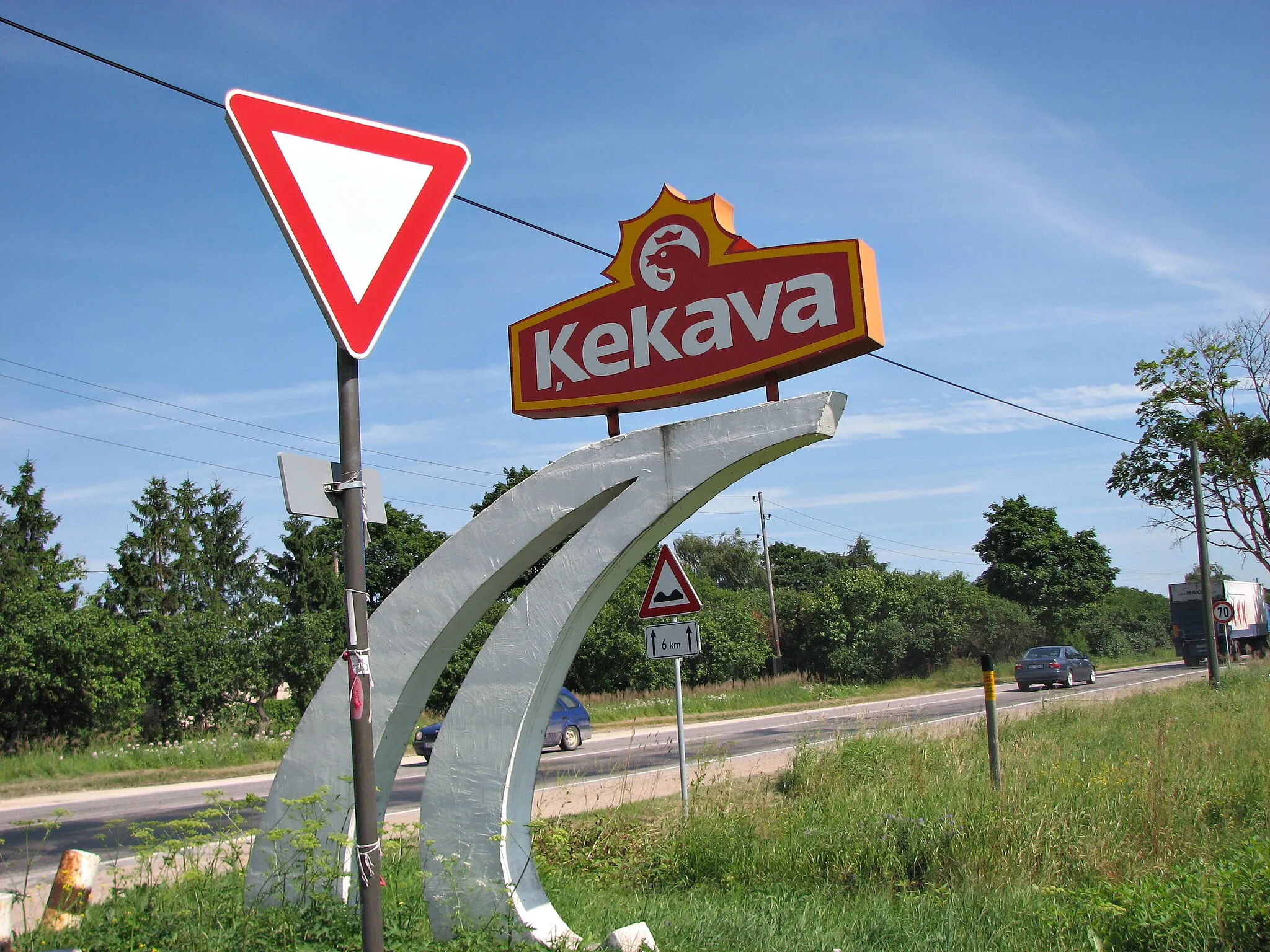 Photo showing: Autoceļa A7 iebrauktuve Ķekavā 2011