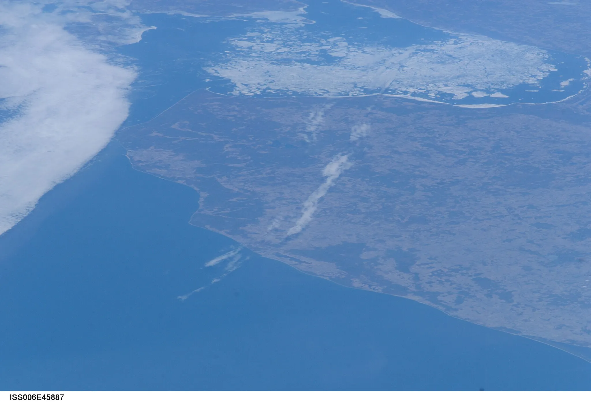 Photo showing: View of Latvia taken during ISS Expedition 6.