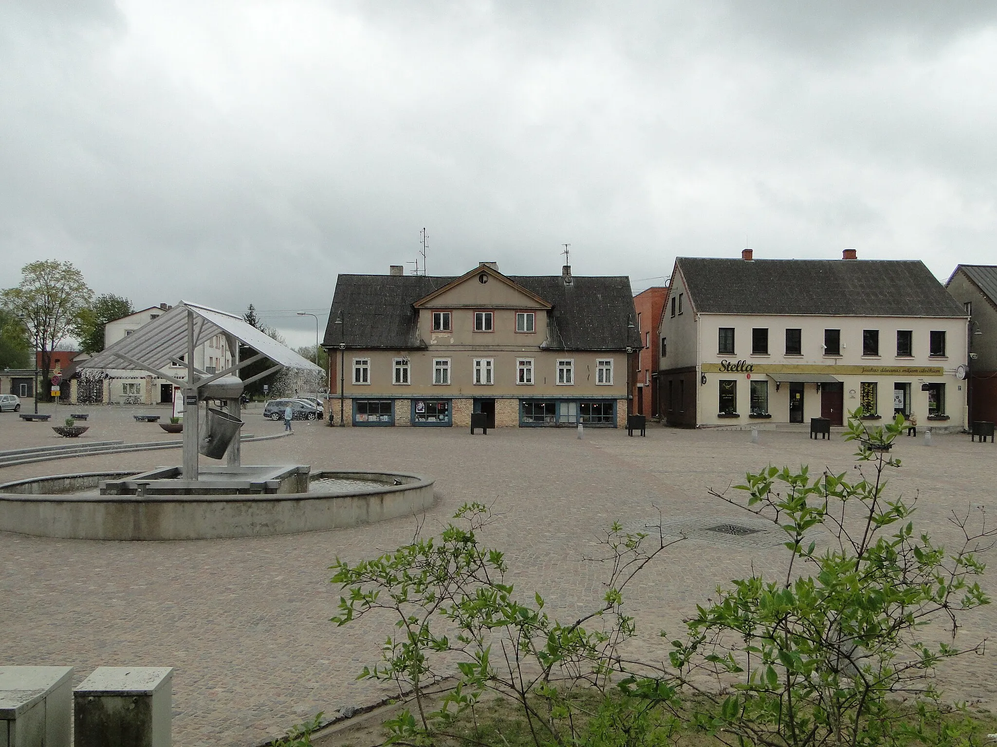 Photo showing: Dobele, the city square