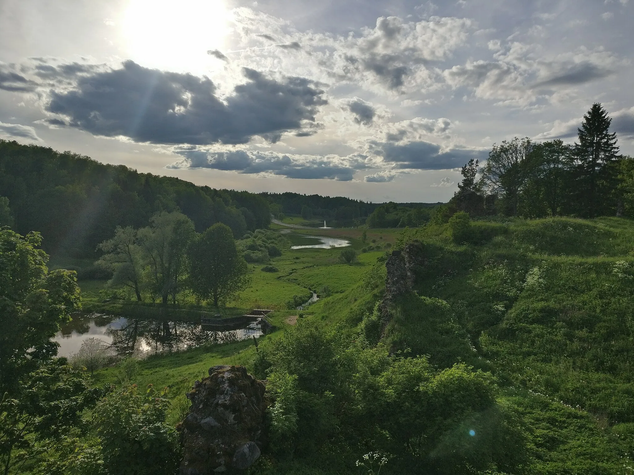 Photo showing: View of the Karksi valley from the Karksi castle hill